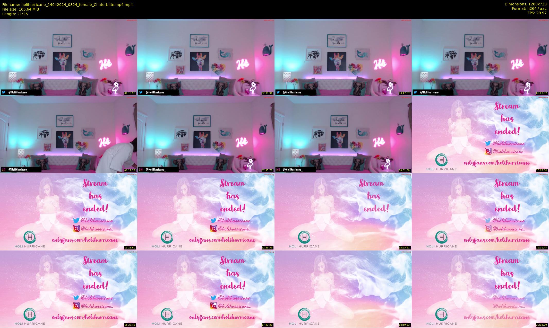 holihurricane — 22 minute Chaturbate female cam show recording, 720p, Apr 14, 2024