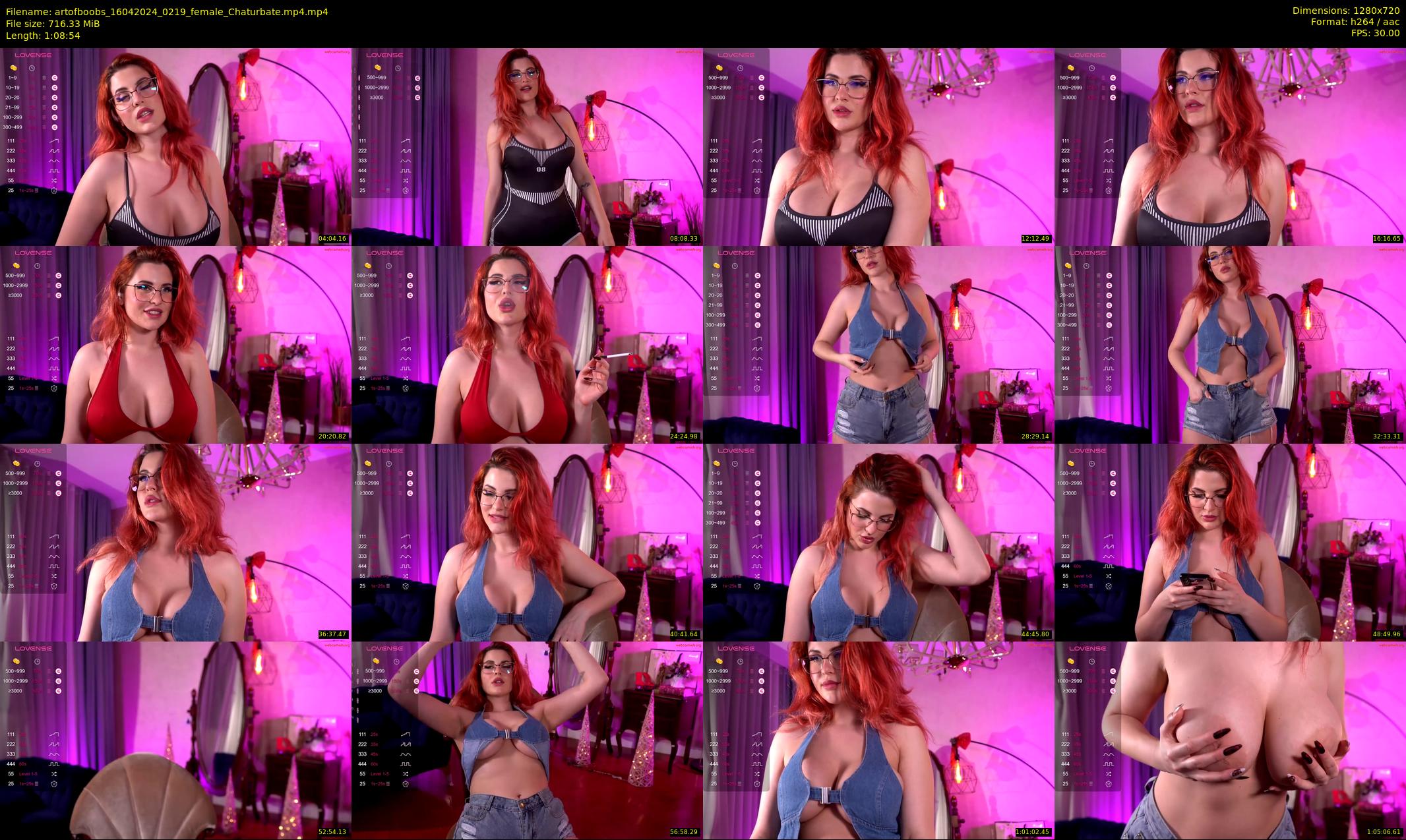 artofboobs — 69 minute Chaturbate female cam show recording, 720p, Apr 16, 2024