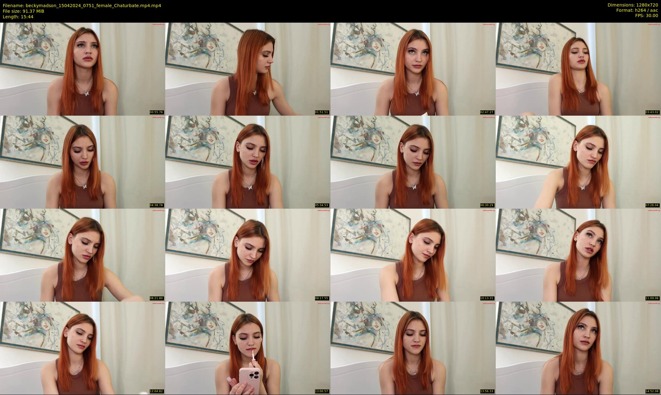beckymadson — 16 minute Chaturbate female cam show recording, 720p, Apr 15, 2024