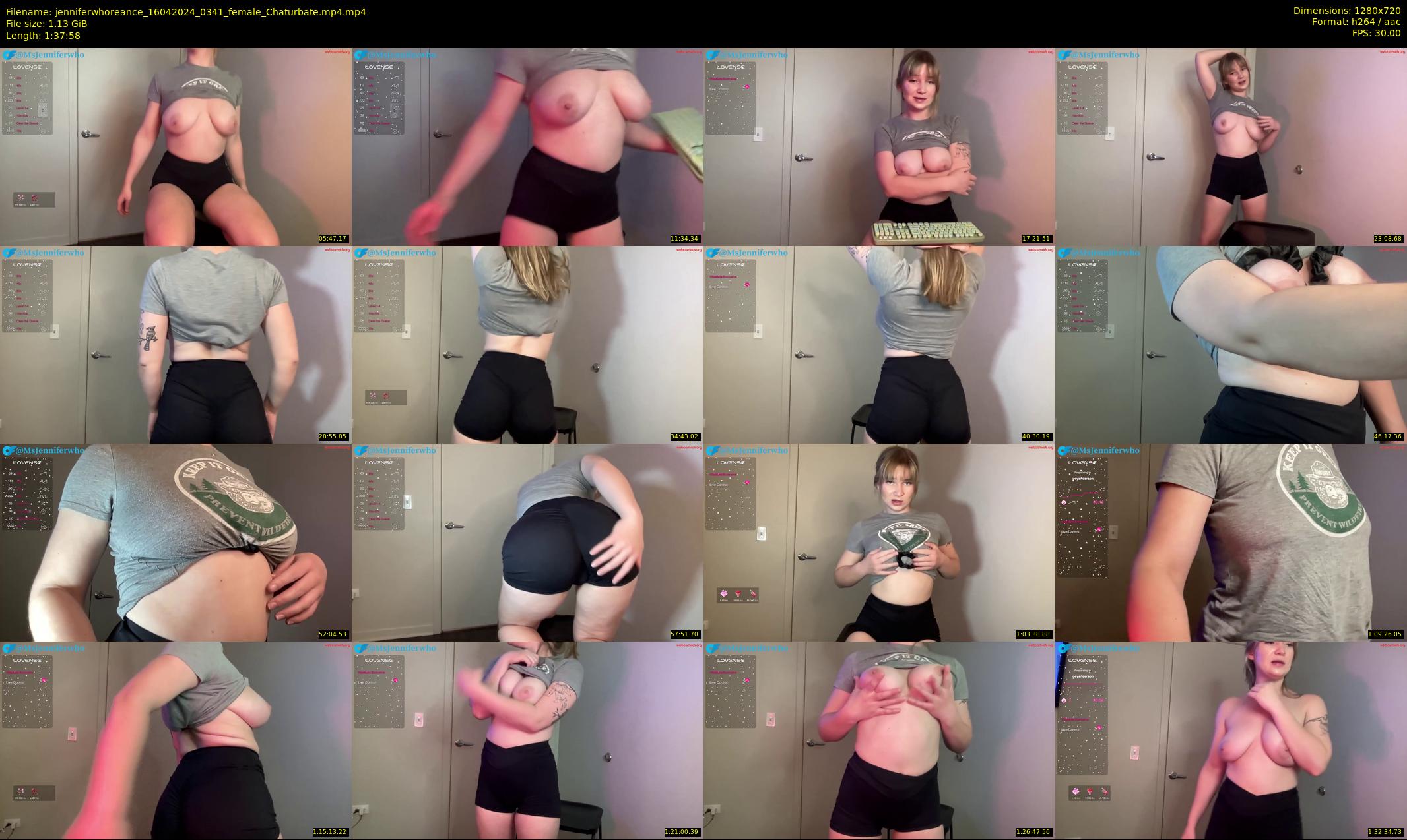 jenniferwhoreance — 98 minute Chaturbate female cam show recording, 720p, Apr 16, 2024
