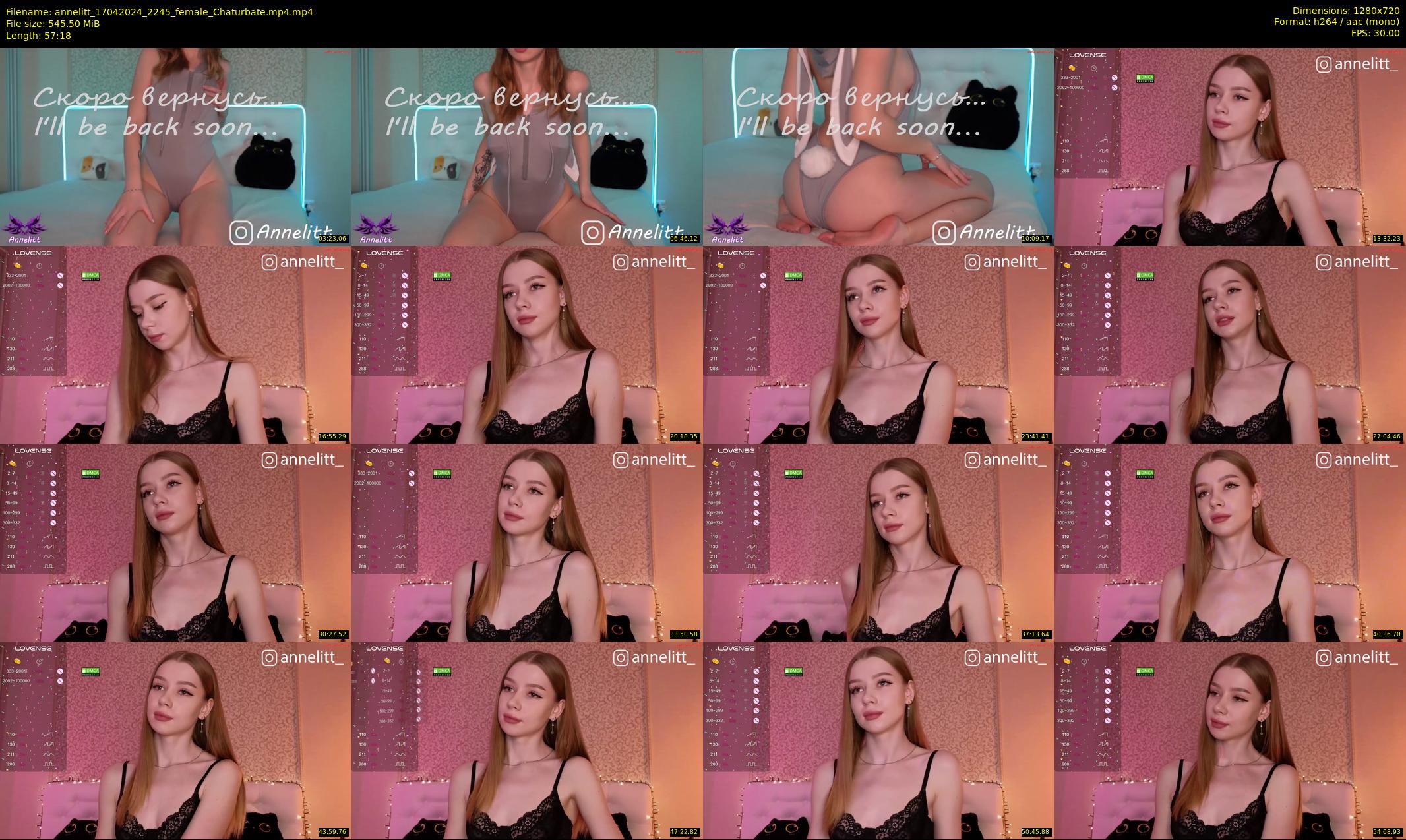 annelitt — 58 minute Chaturbate female cam show recording, 720p, Apr 17, 2024