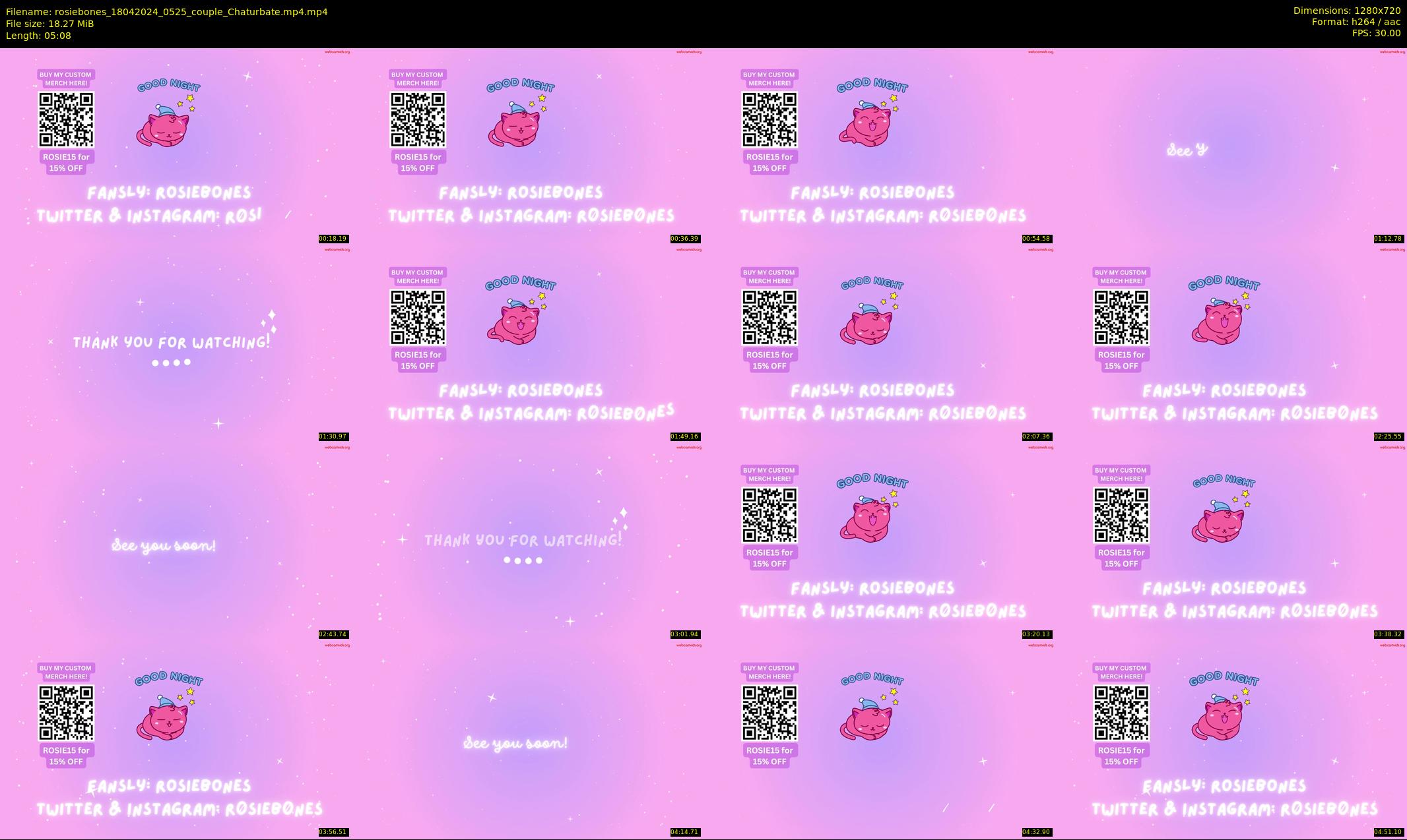 rosiebones — 6 minute Chaturbate female cam show recording, 720p, Apr 18, 2024