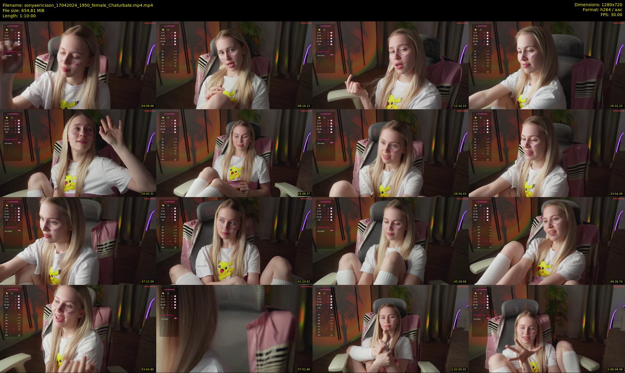sonyaericsson — 70 minute Chaturbate female cam show recording, 720p, Apr 17, 2024