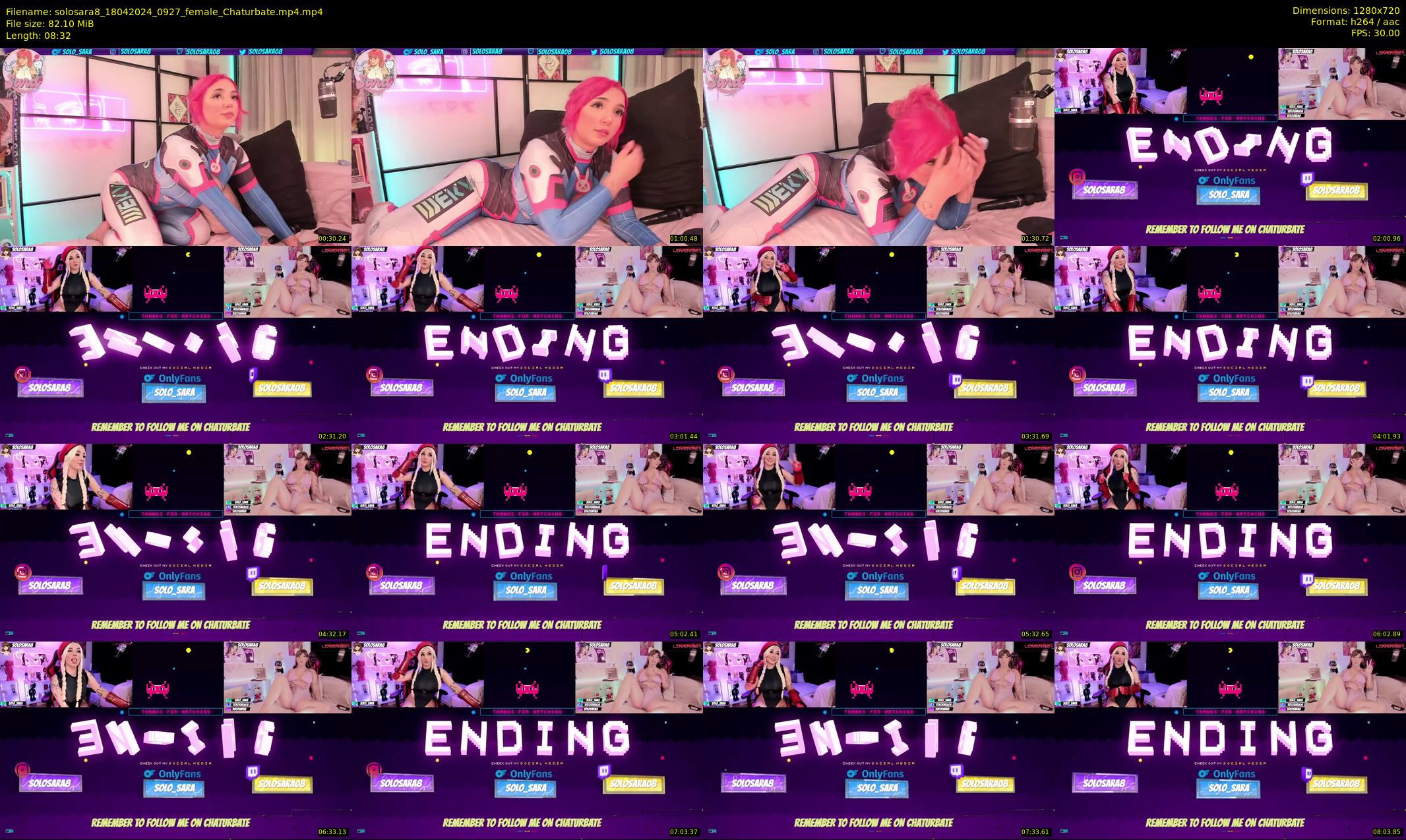 solosara8 — 9 minute Chaturbate female cam show recording, 720p, Apr 18, 2024