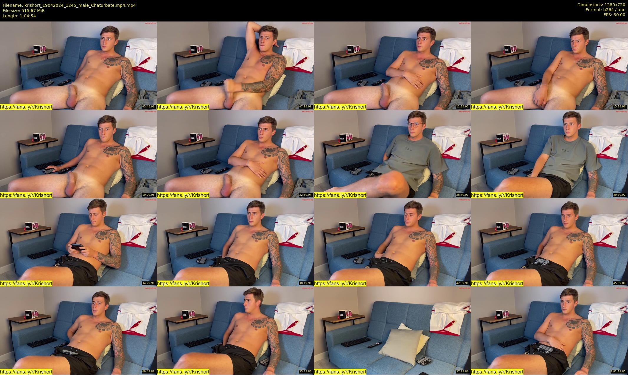krishort — 65 minute Chaturbate male cam show recording, 720p, Apr 19, 2024