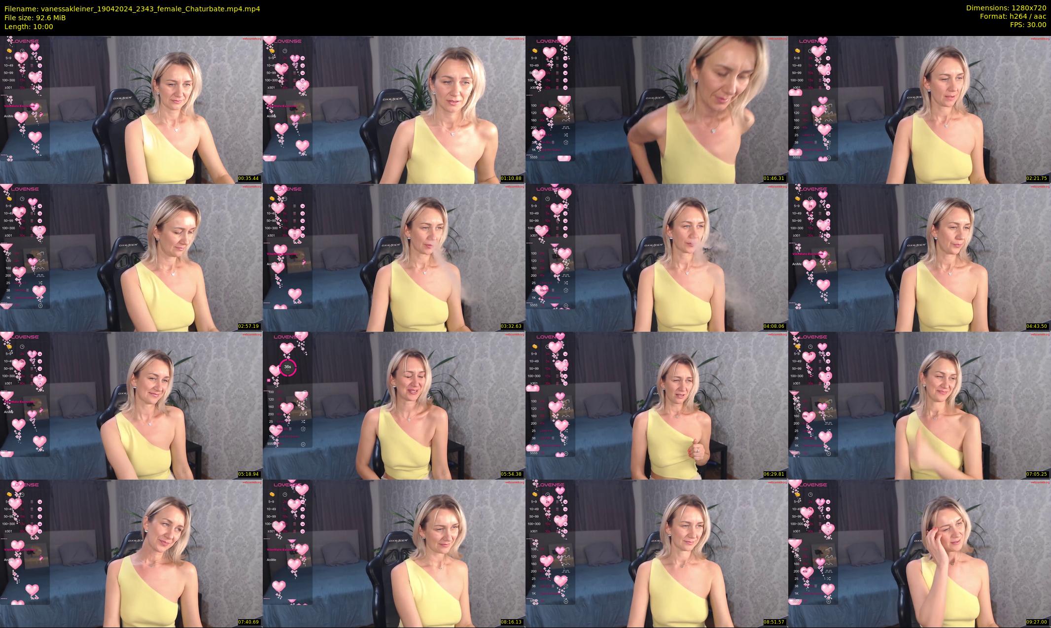 vanessakleiner — 10 minute Chaturbate female cam show recording, 720p, Apr 19, 2024