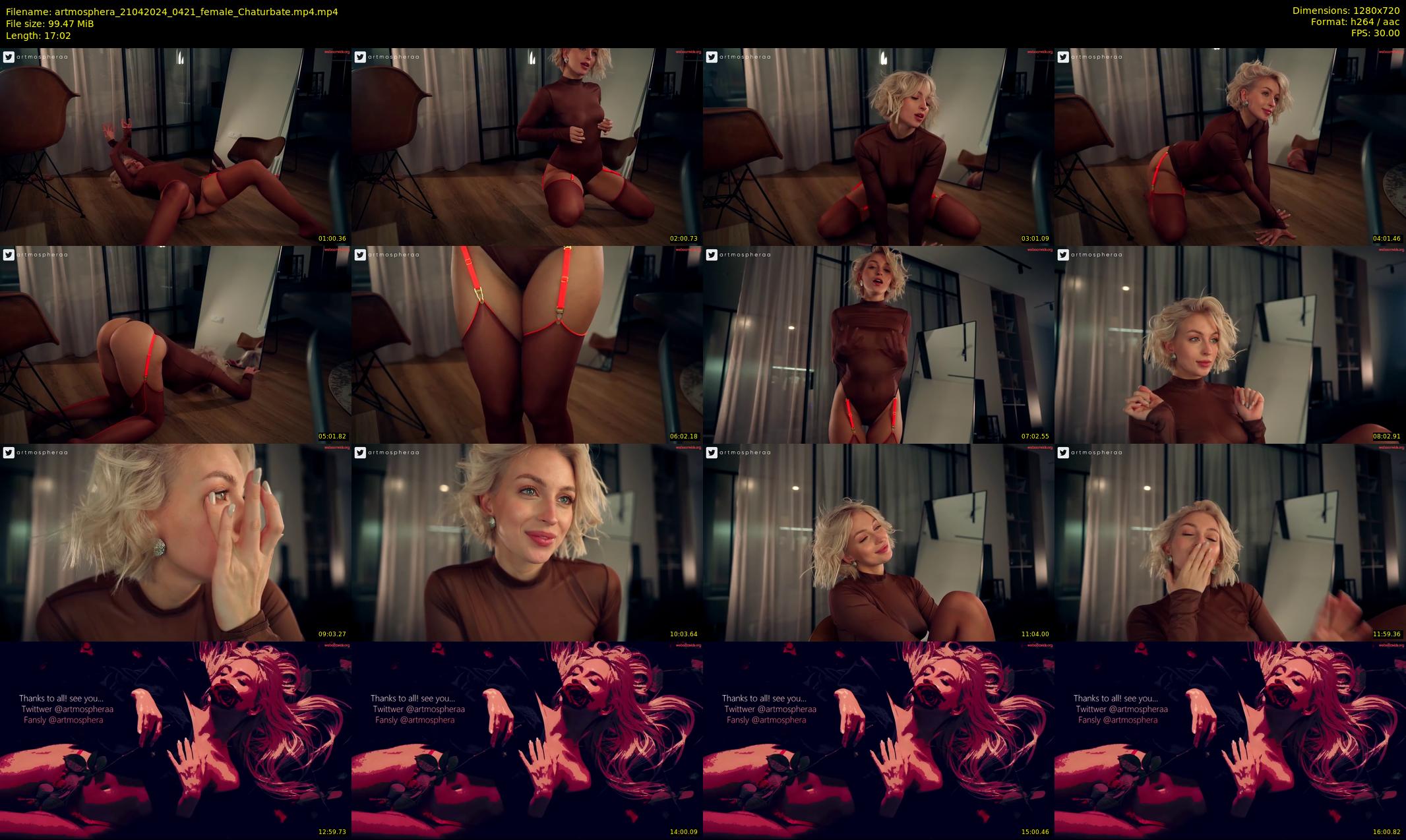 artmosphera — 18 minute Chaturbate female cam show recording, 720p, Apr 21, 2024