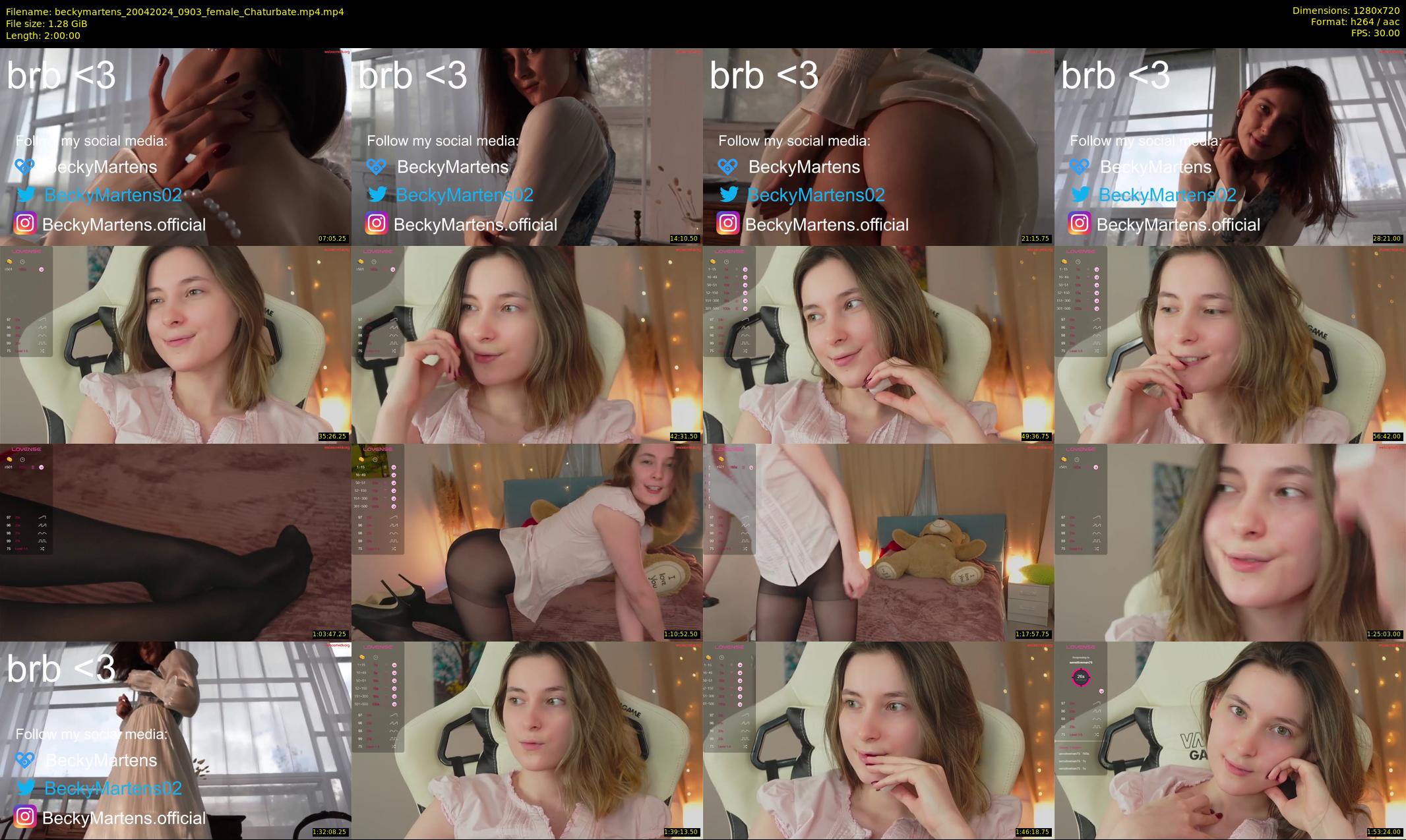 beckymartens — 120 minute Chaturbate female cam show recording, 720p, Apr 20, 2024