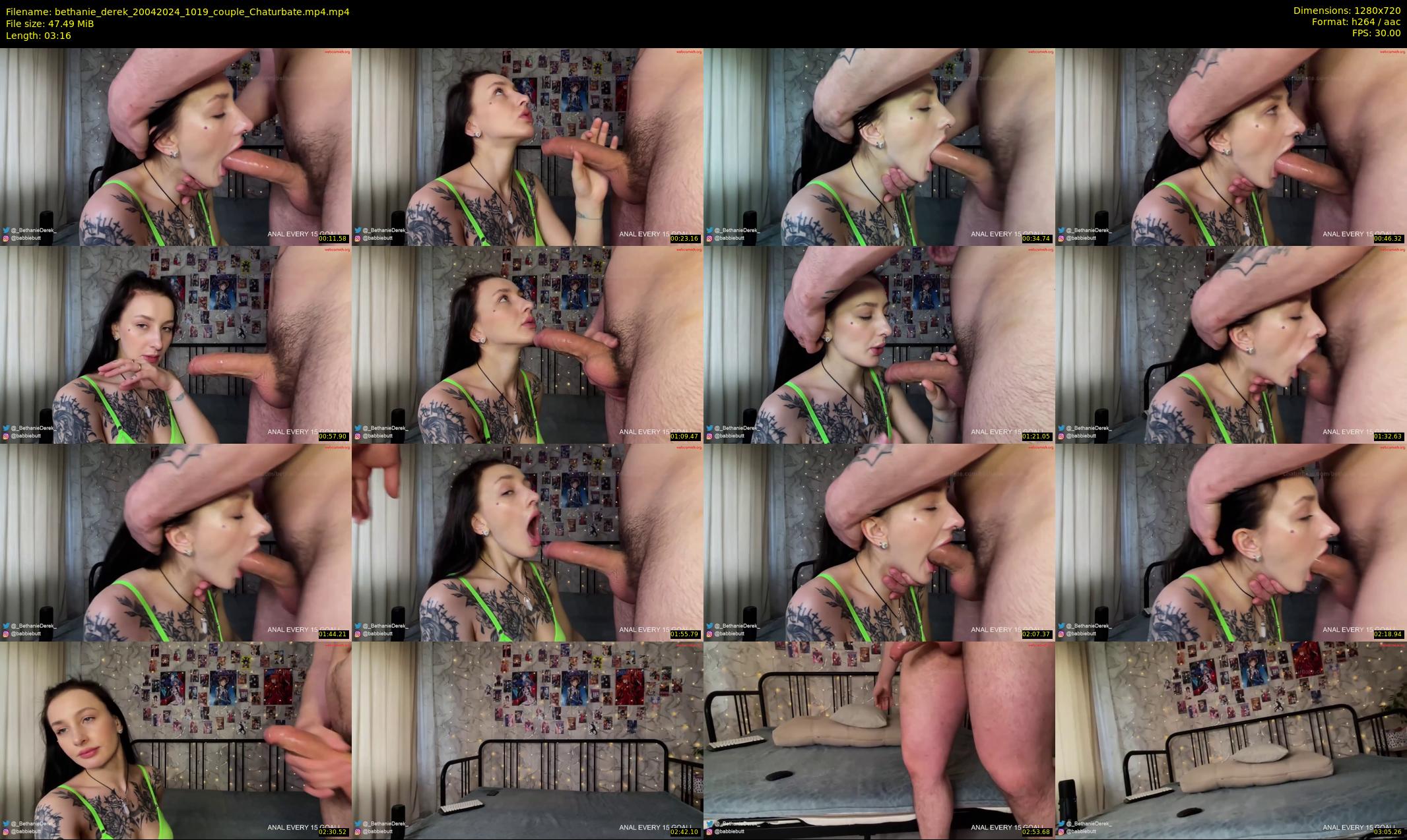 bethanie_derek — 4 minute Chaturbate couple cam show recording, 720p, Apr 20, 2024