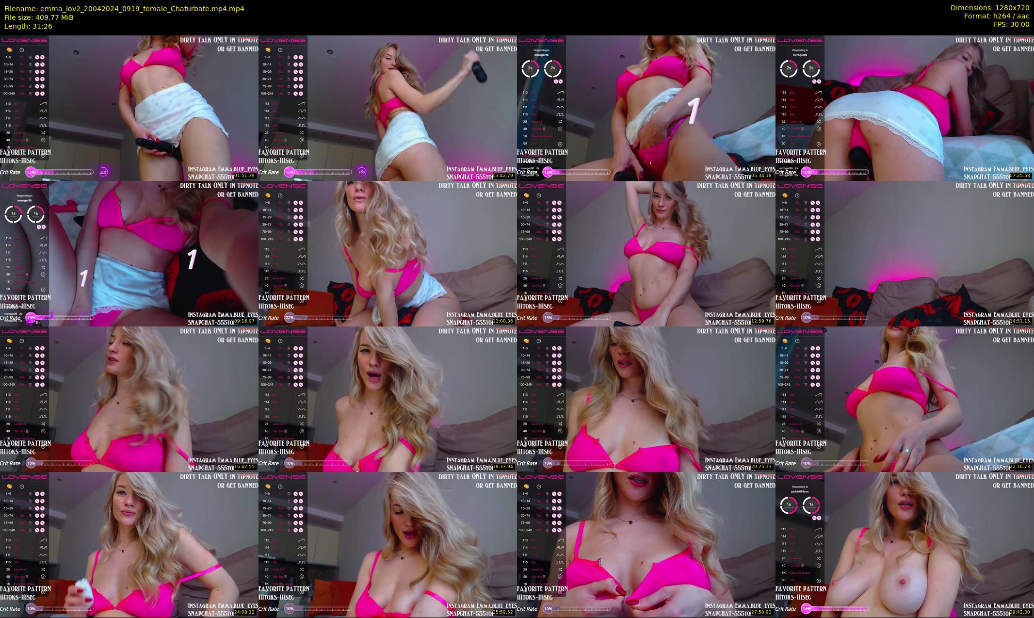 emma_lov2 — 32 minute Chaturbate female cam show recording, 720p, Apr 20, 2024