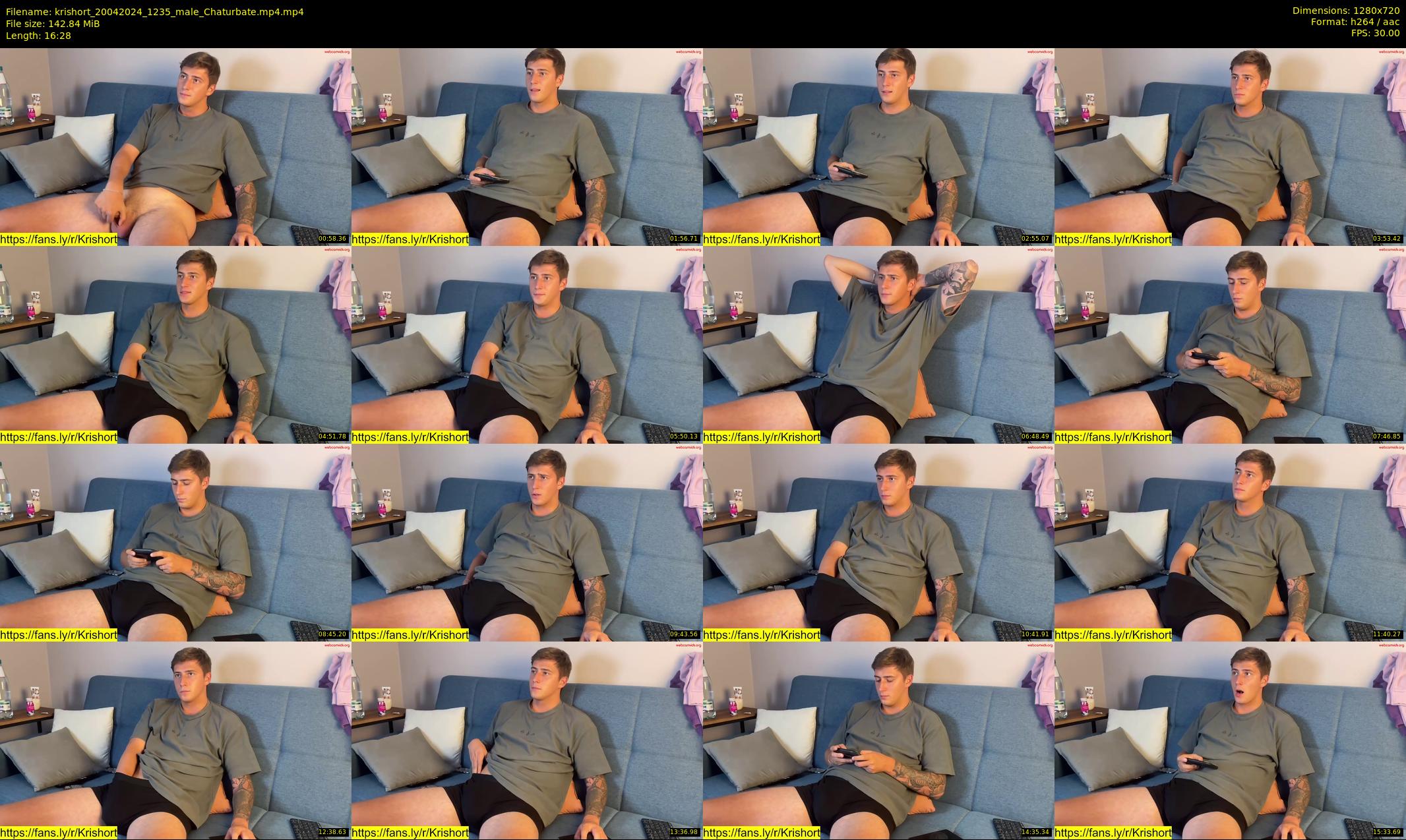 krishort — 17 minute Chaturbate male cam show recording, 720p, Apr 20, 2024