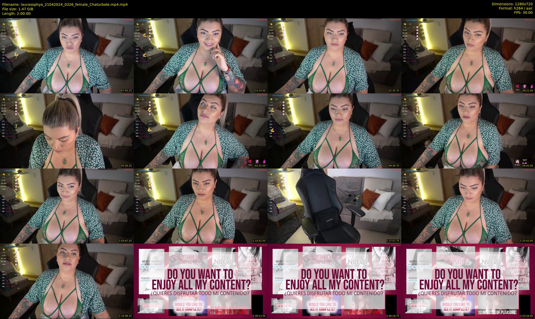 laurasophya — 120 minute Chaturbate female cam show recording, 720p, Apr 21, 2024