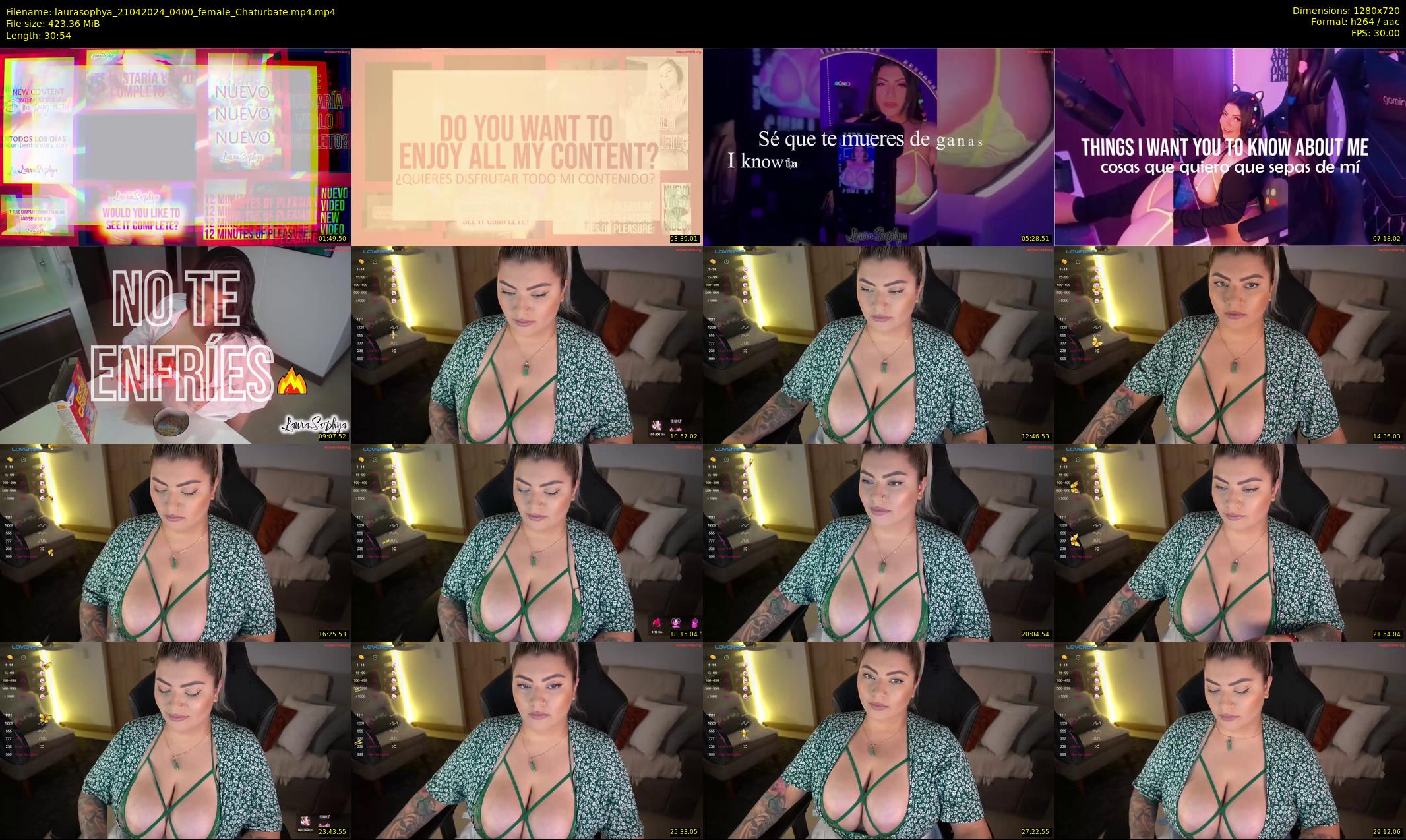 laurasophya — 31 minute Chaturbate female cam show recording, 720p, Apr 21, 2024