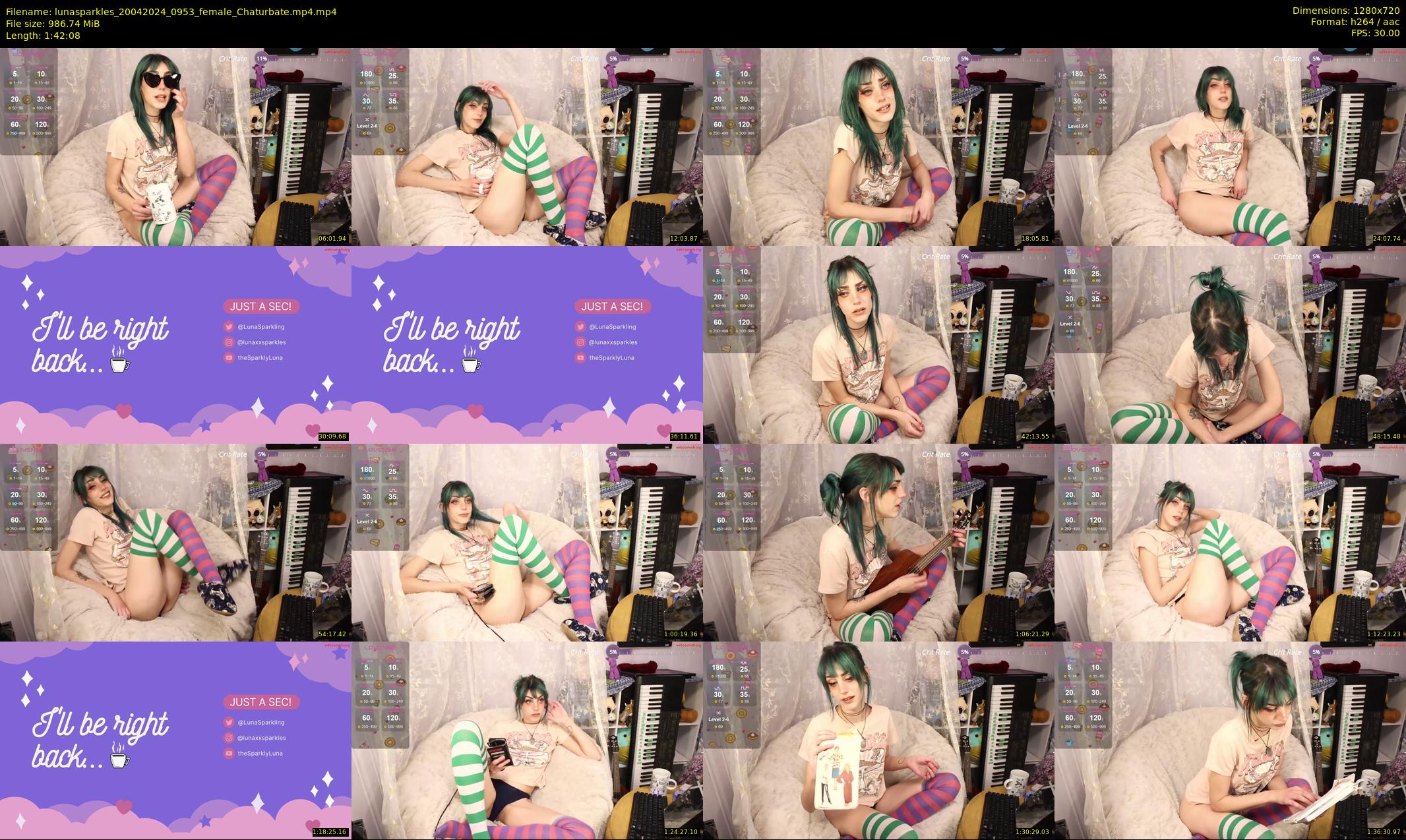 lunasparkles — 103 minute Chaturbate female cam show recording, 720p, Apr 20, 2024