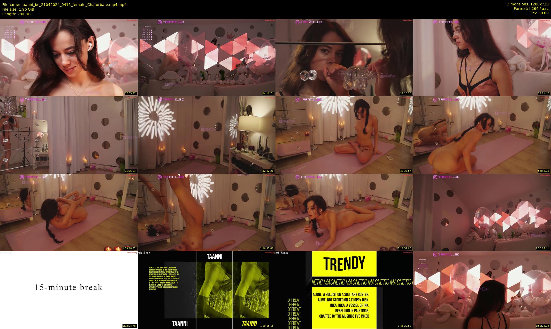 taanni_bc — 121 minute Chaturbate female cam show recording, 720p, Apr 21, 2024