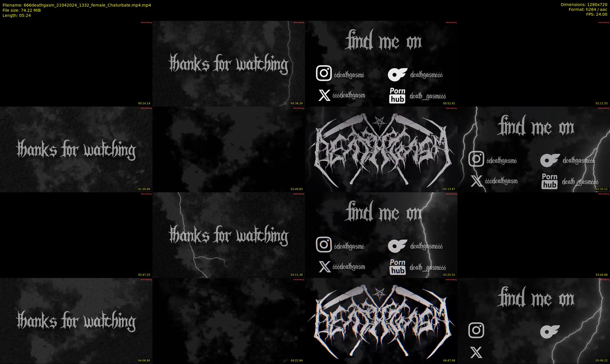 666deathgasm — 6 minute Chaturbate female cam show recording, 720p, Apr 21, 2024