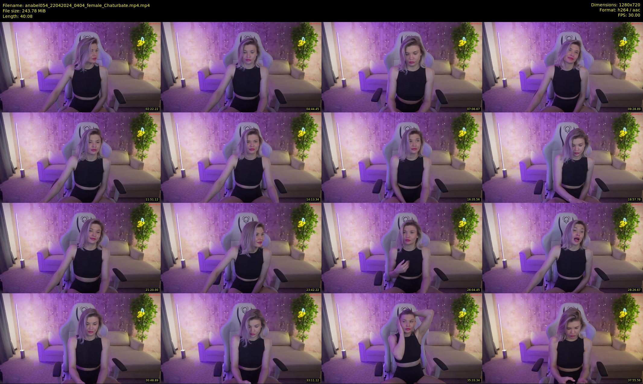 anabel054 — 41 minute Chaturbate female cam show recording, 720p, Apr 22, 2024