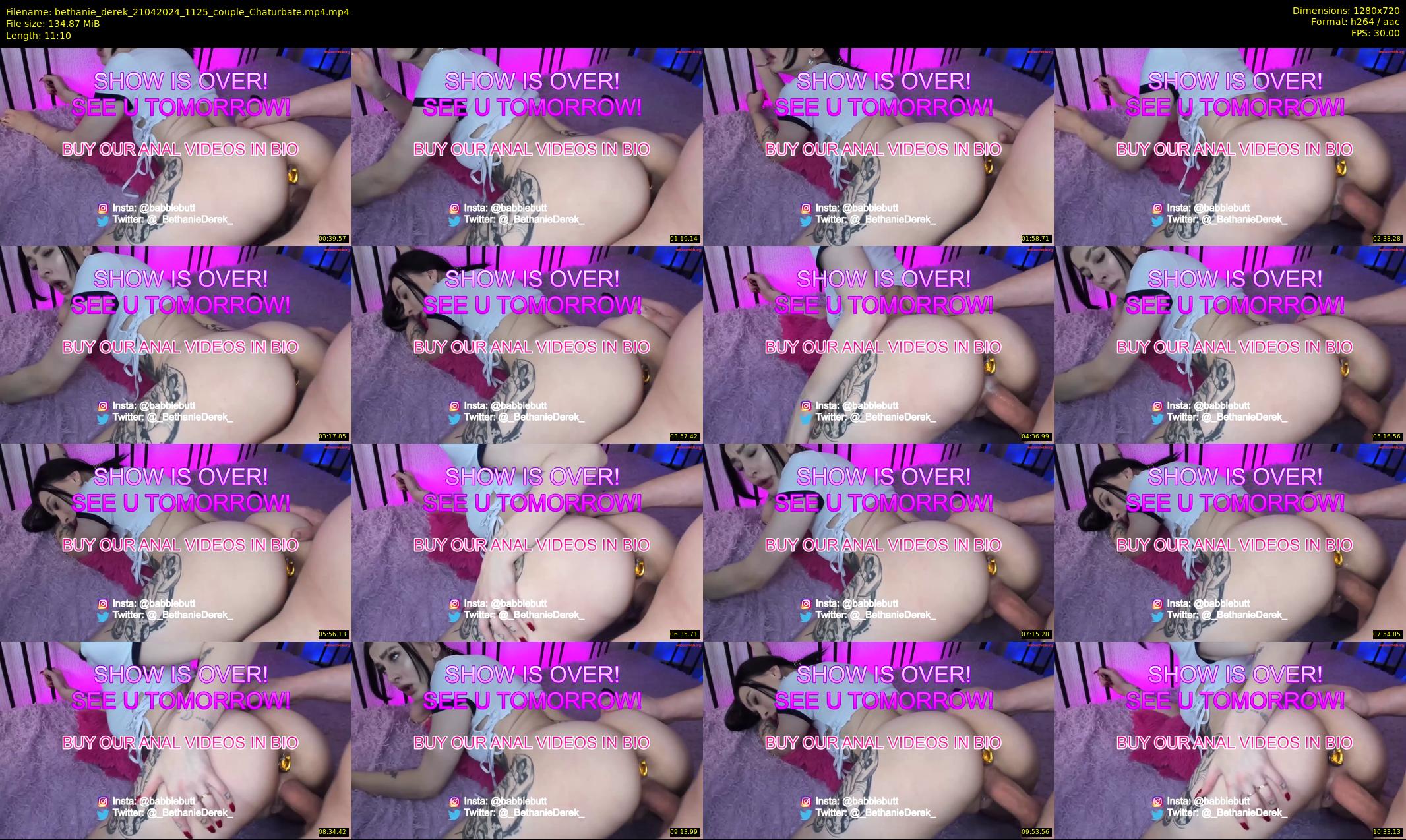 bethanie_derek — 12 minute Chaturbate couple cam show recording, 720p, Apr 21, 2024
