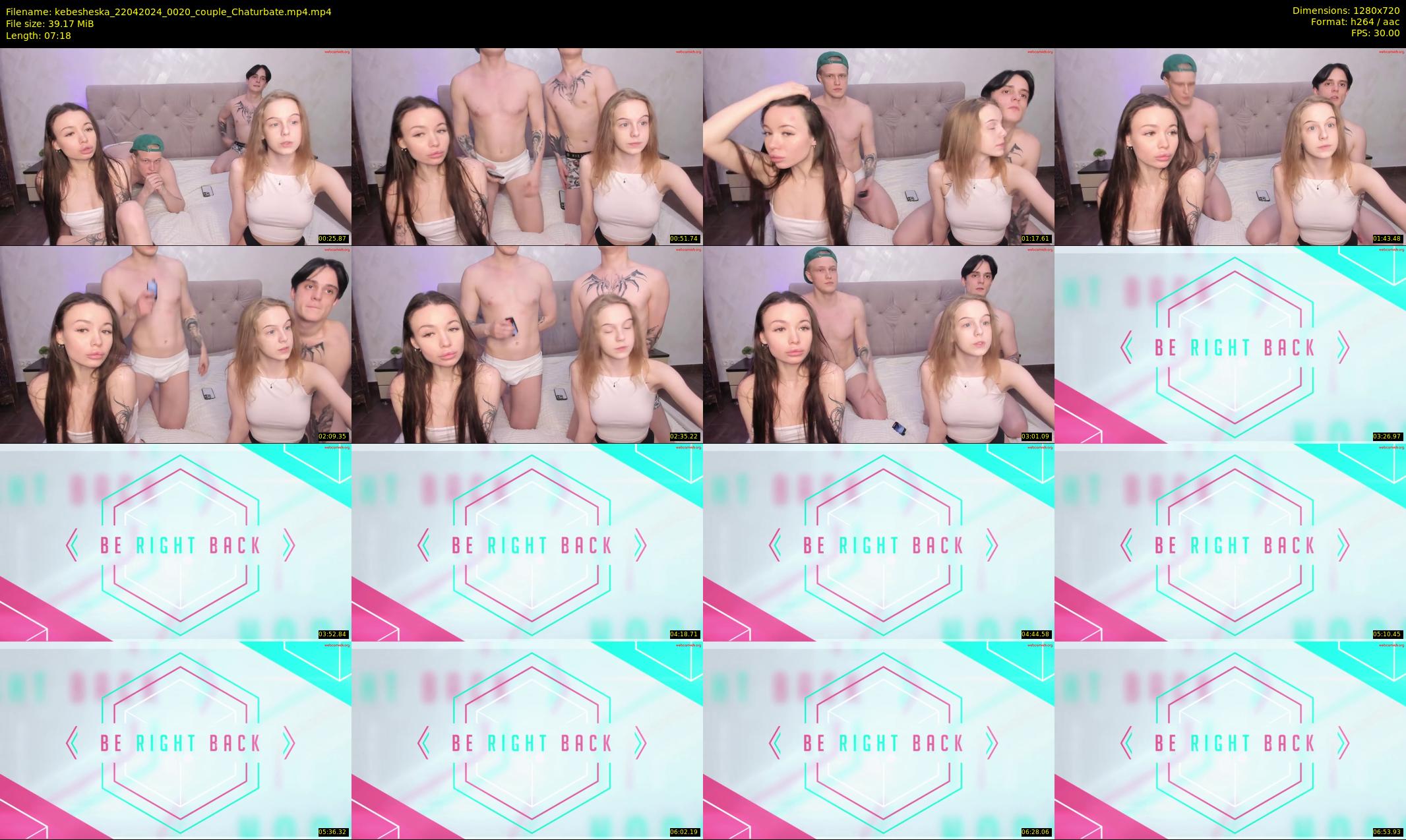 kebesheska — 8 minute Chaturbate couple cam show recording, 720p, Apr 22, 2024