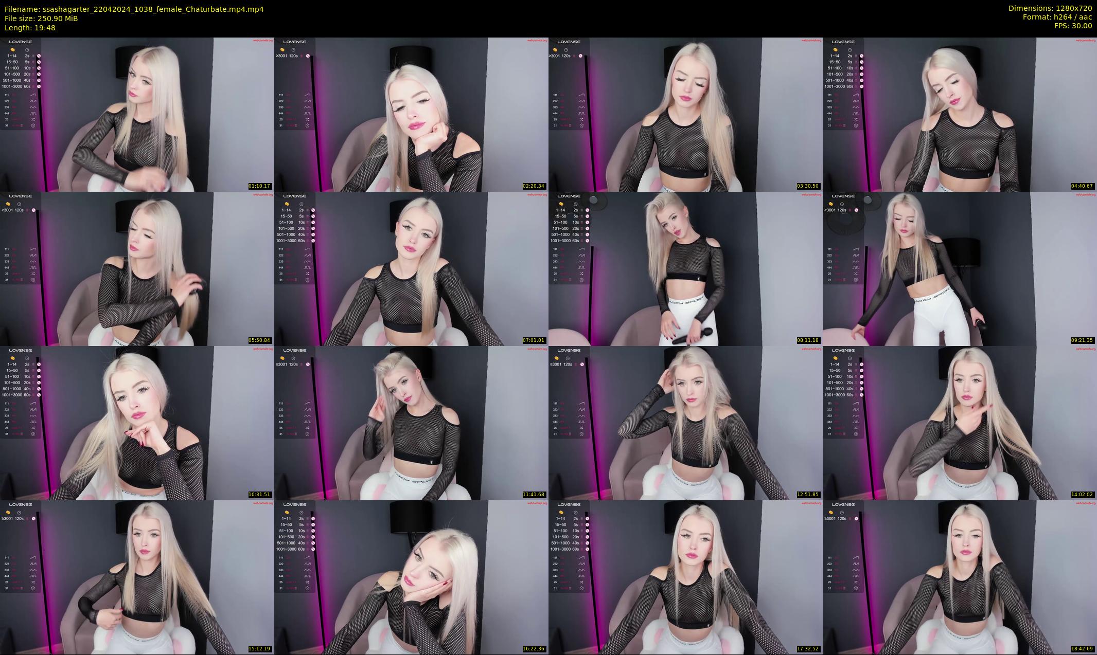 ssashagarter — 20 minute Chaturbate female cam show recording, 720p, Apr 22, 2024