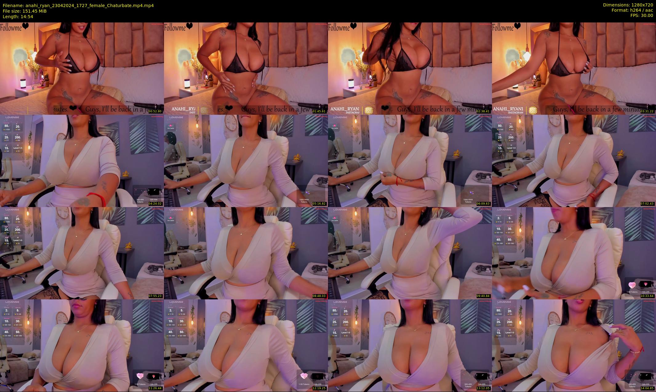 anahi_ryan — 15 minute Chaturbate female cam show recording, 720p, Apr 23, 2024