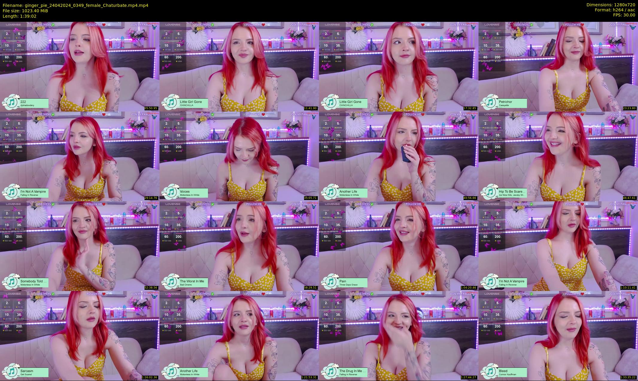 ginger_pie — 100 minute Chaturbate female cam show recording, 720p, Apr 24, 2024