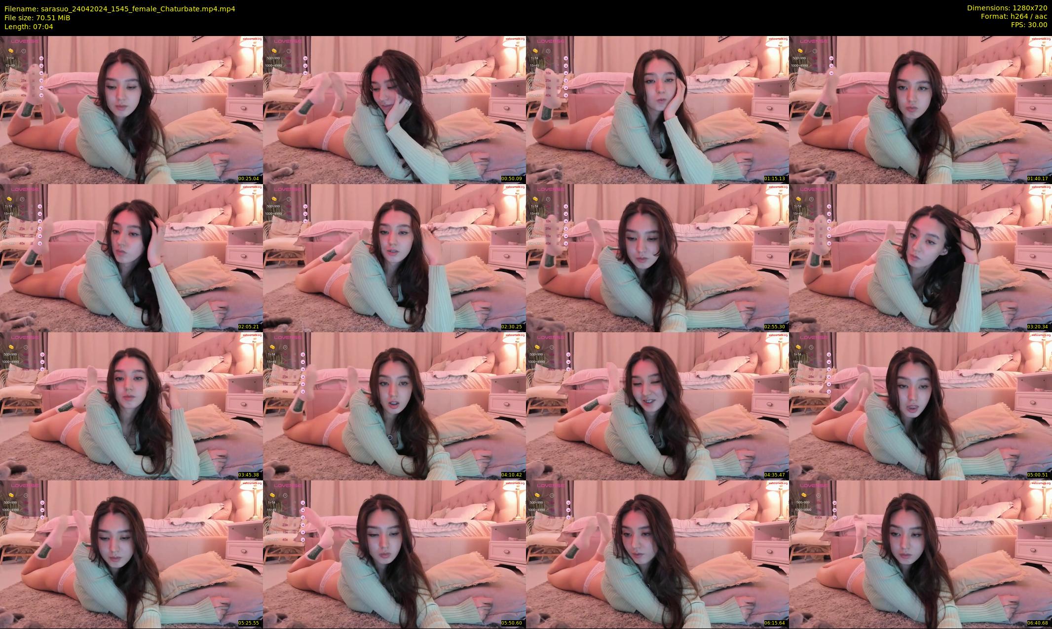sarasuo — 8 minute Chaturbate female cam show recording, 720p, Apr 24, 2024