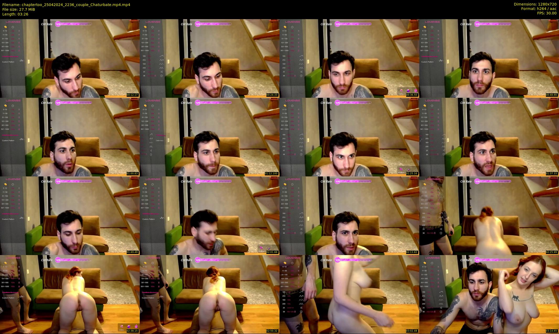 chaptertoo — 4 minute Chaturbate couple cam show recording, 720p, Apr 25, 2024
