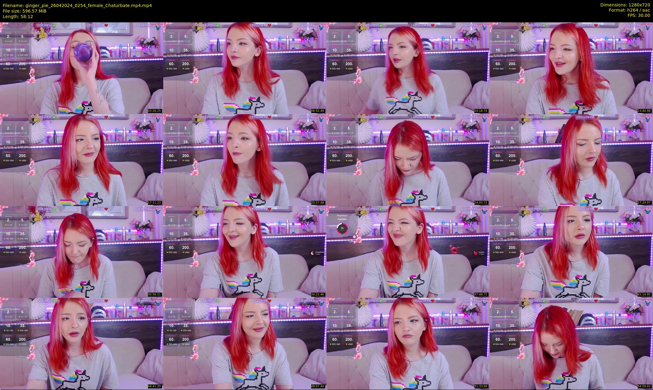 ginger_pie — 59 minute Chaturbate female cam show recording, 720p, Apr 26, 2024