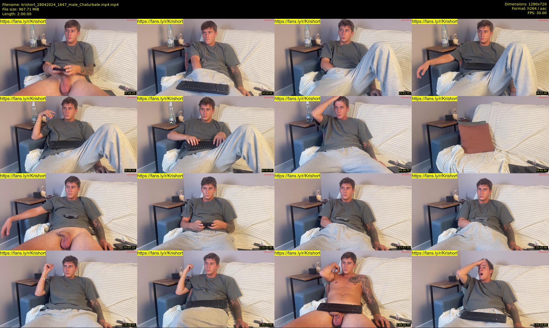 krishort — 120 minute Chaturbate male cam show recording, 720p, Apr 28, 2024