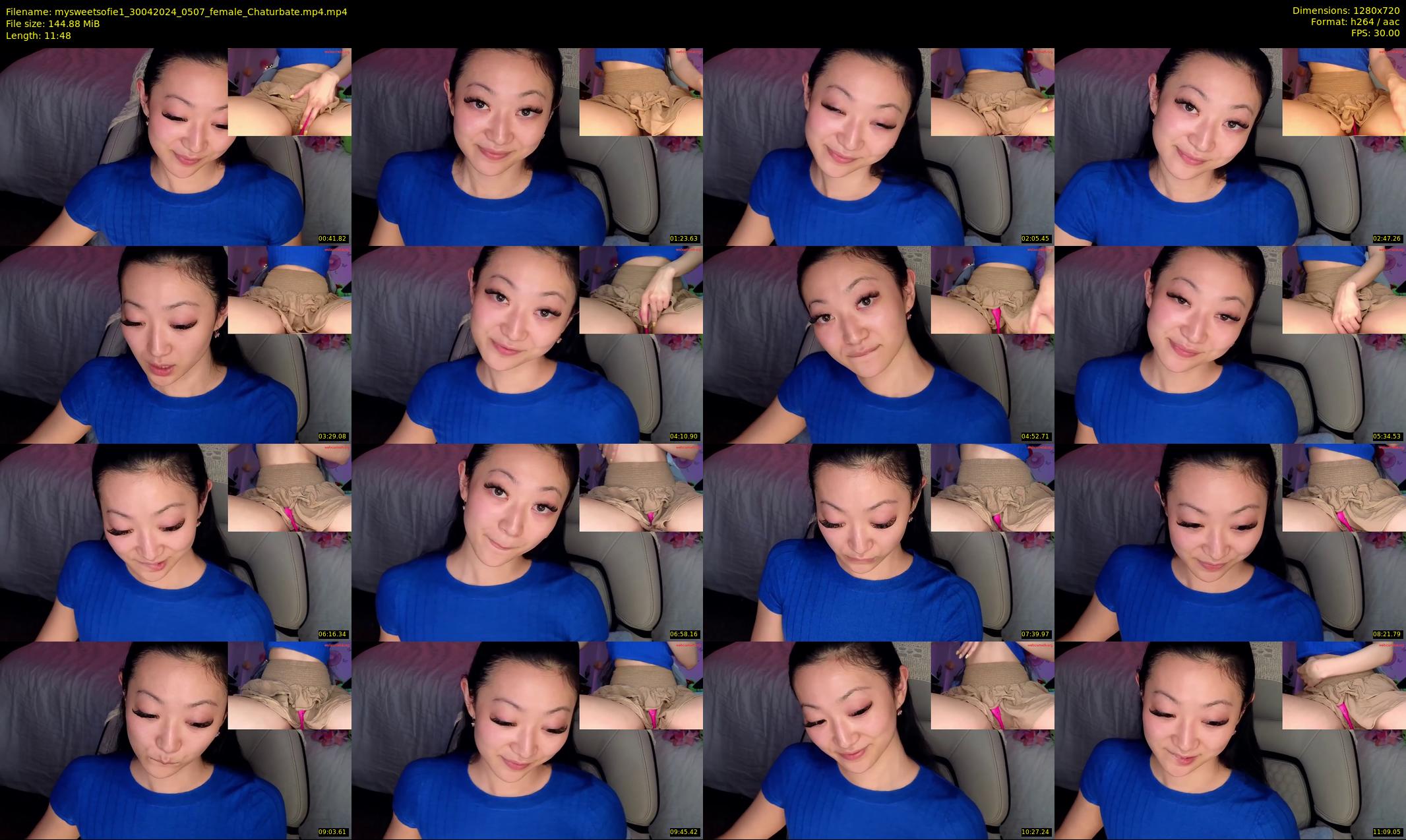 mysweetsofie1 — 12 minute Chaturbate female cam show recording, 720p, Apr 30, 2024