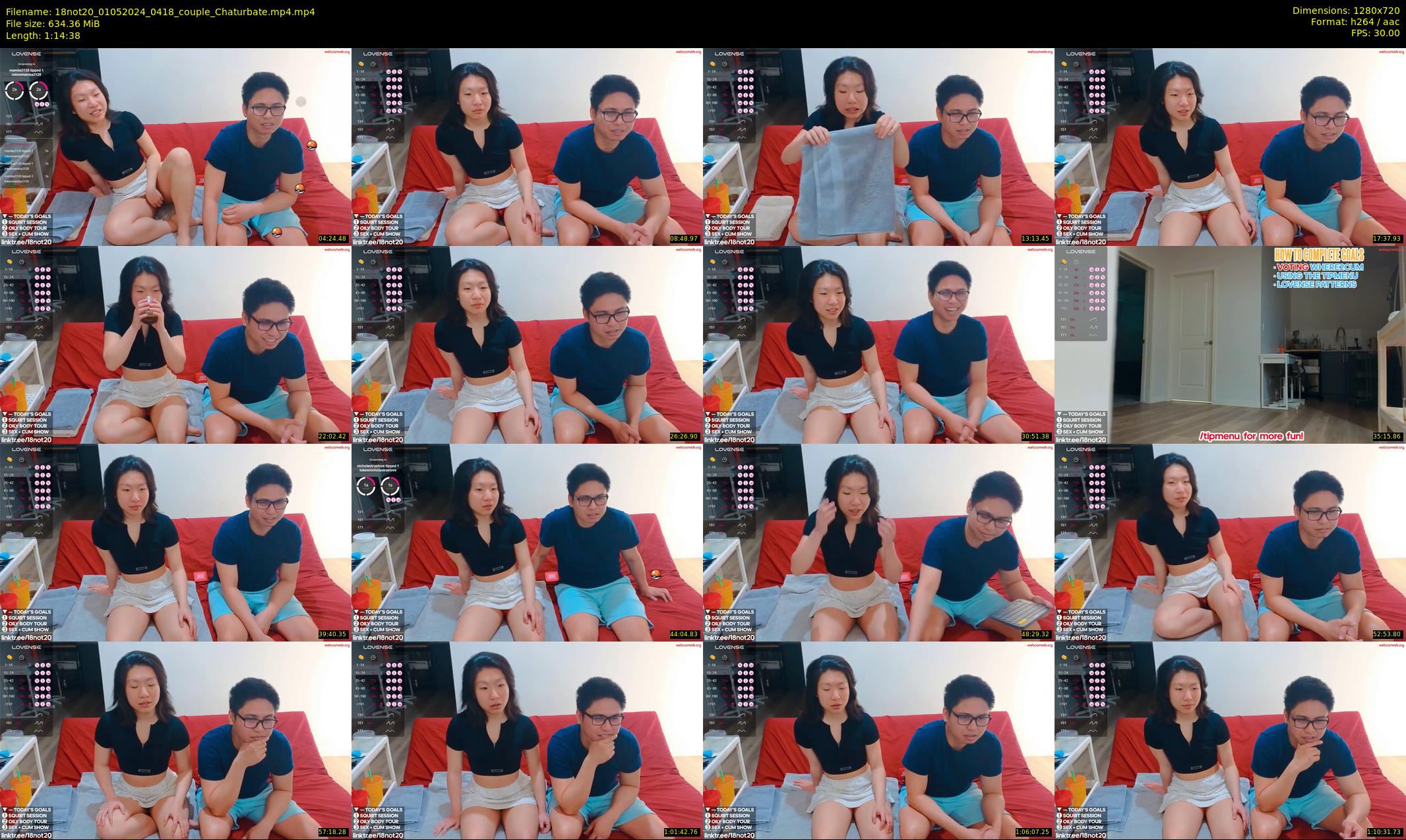 18not20 — 75 minute Chaturbate couple cam show recording, 720p, May 1, 2024