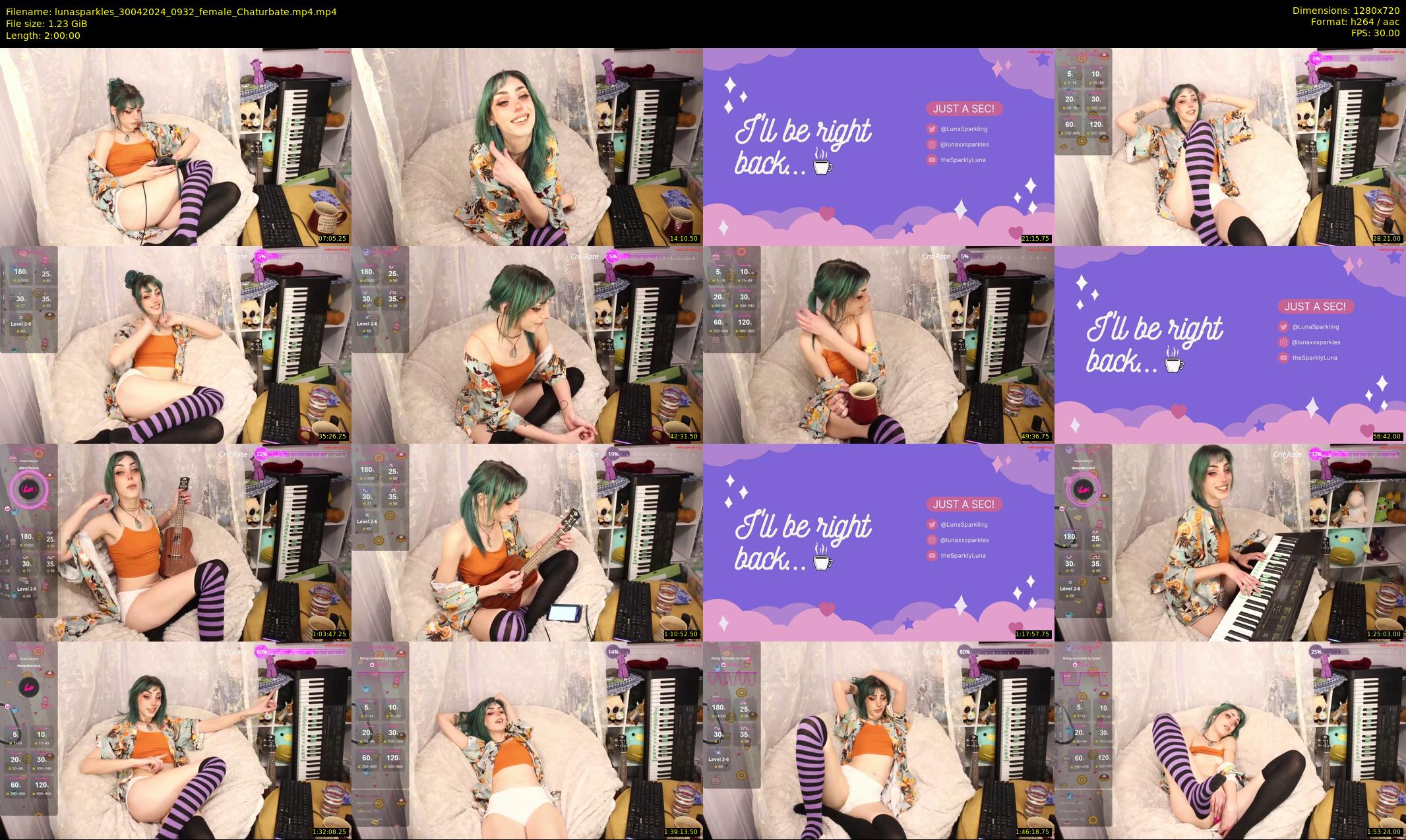 lunasparkles — 120 minute Chaturbate female cam show recording, 720p, Apr 30, 2024
