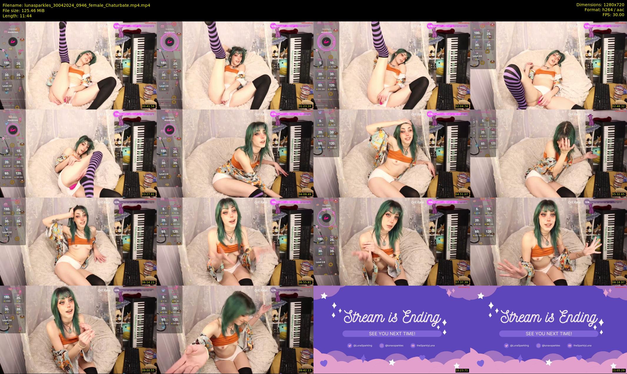 lunasparkles — 12 minute Chaturbate female cam show recording, 720p, Apr 30, 2024