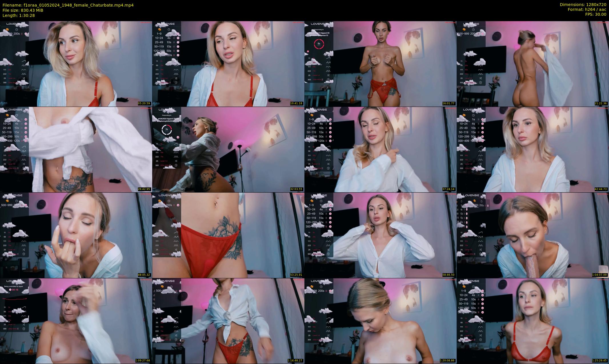 f1oraa — 91 minute Chaturbate female cam show recording, 720p, May 1, 2024