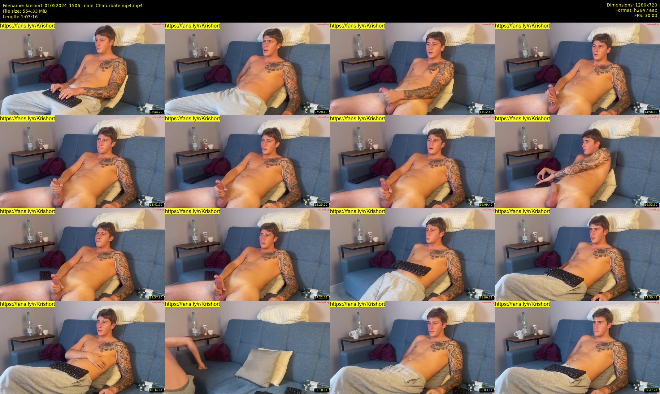 krishort — 64 minute Chaturbate male cam show recording, 720p, May 1, 2024