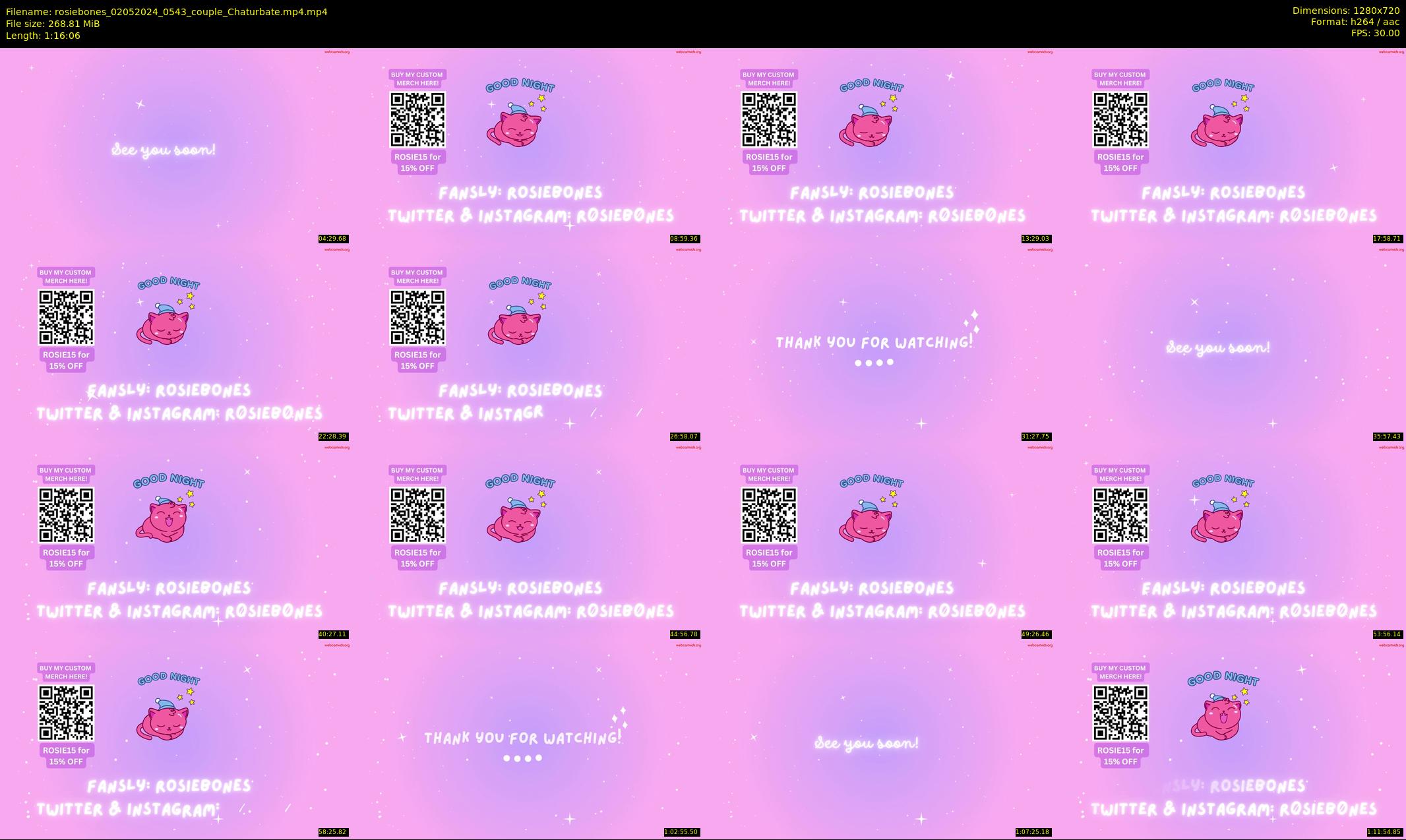 rosiebones — 77 minute Chaturbate female cam show recording, 720p, May 2, 2024