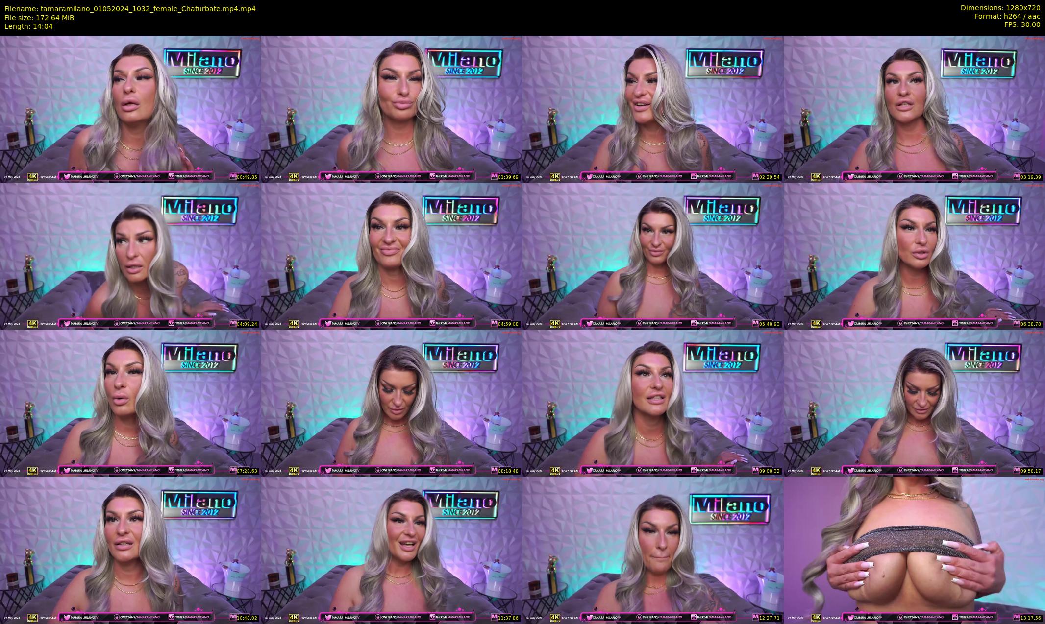 tamaramilano — 15 minute Chaturbate female cam show recording, 720p, May 1, 2024