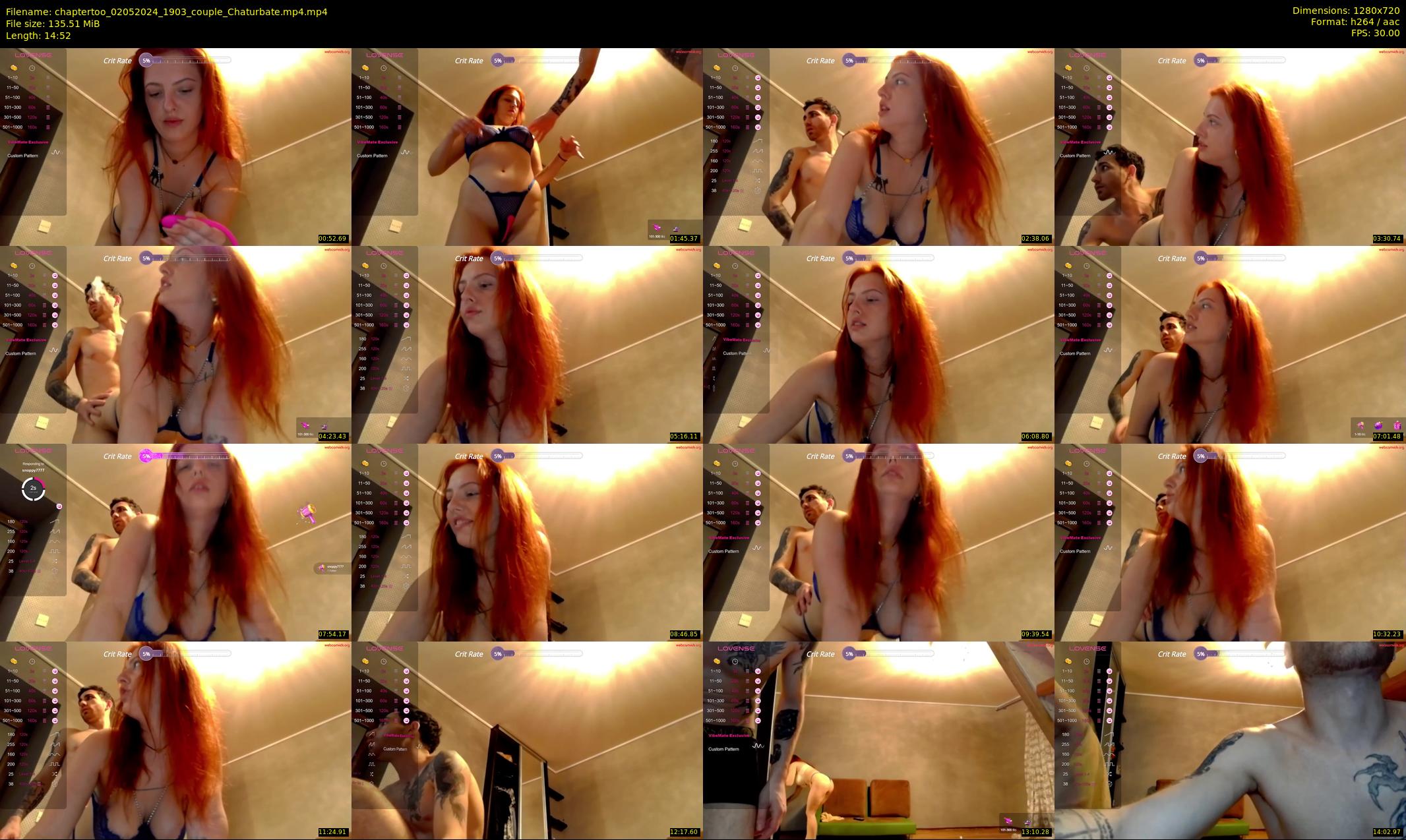 chaptertoo — 15 minute Chaturbate couple cam show recording, 720p, May 2, 2024