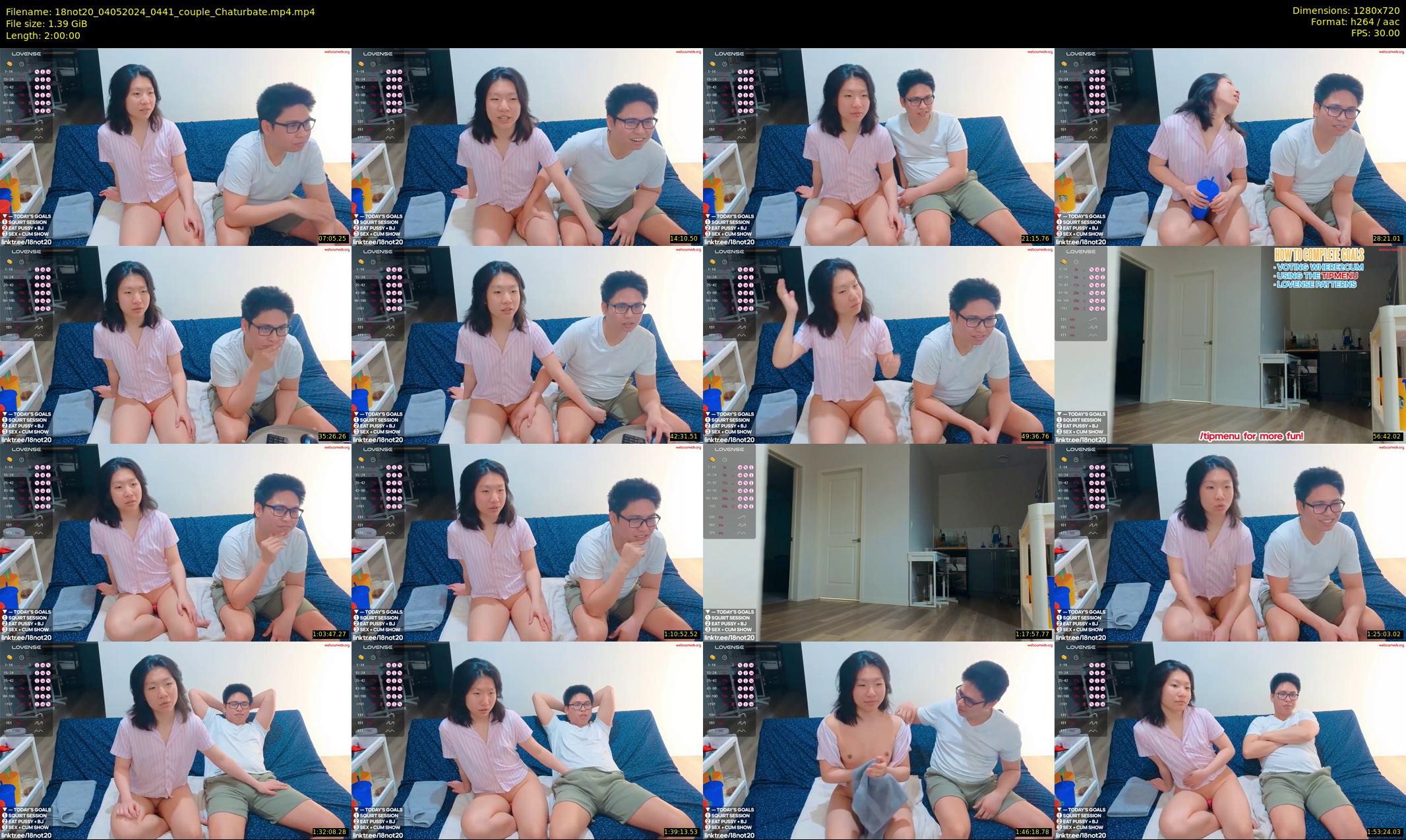 18not20 — 120 minute Chaturbate couple cam show recording, 720p, May 4, 2024