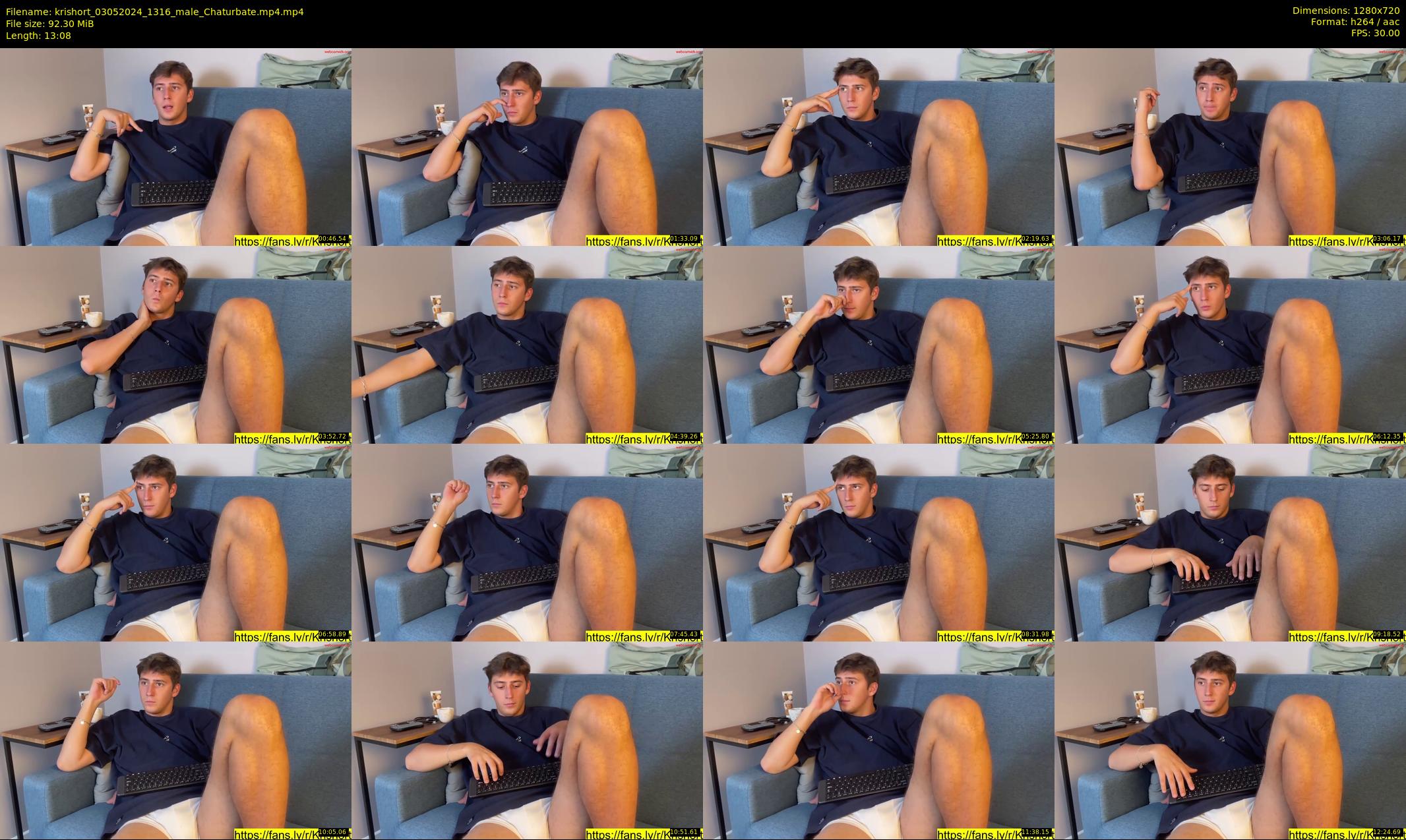 krishort — 14 minute Chaturbate male cam show recording, 720p, May 3, 2024