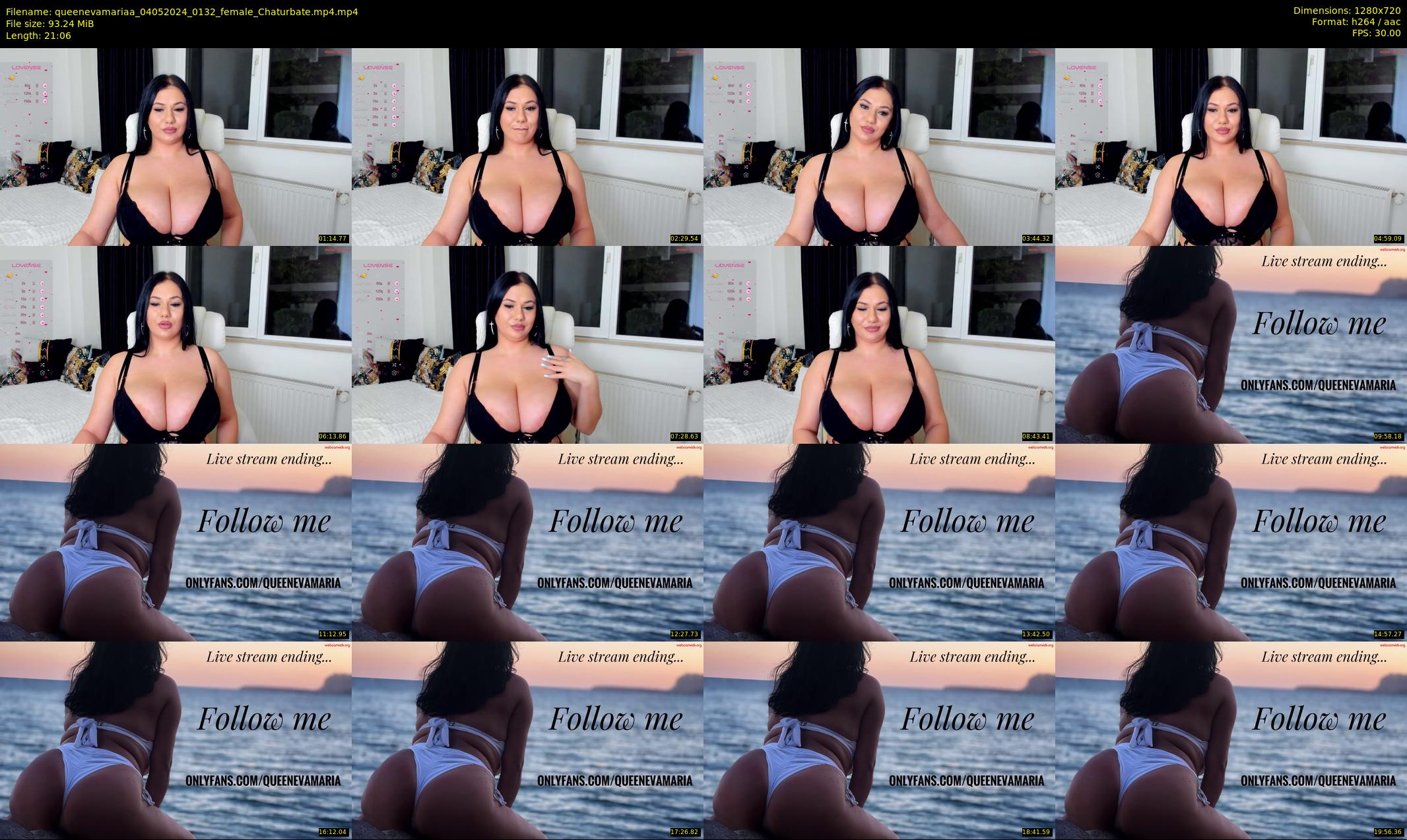 queenevamariaa — 22 minute Chaturbate female cam show recording, 720p, May 4, 2024