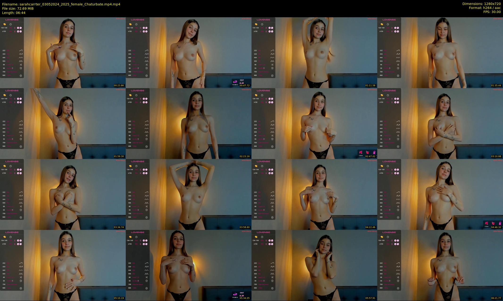 sarahcarrter — 7 minute Chaturbate female cam show recording, 720p, May 3, 2024
