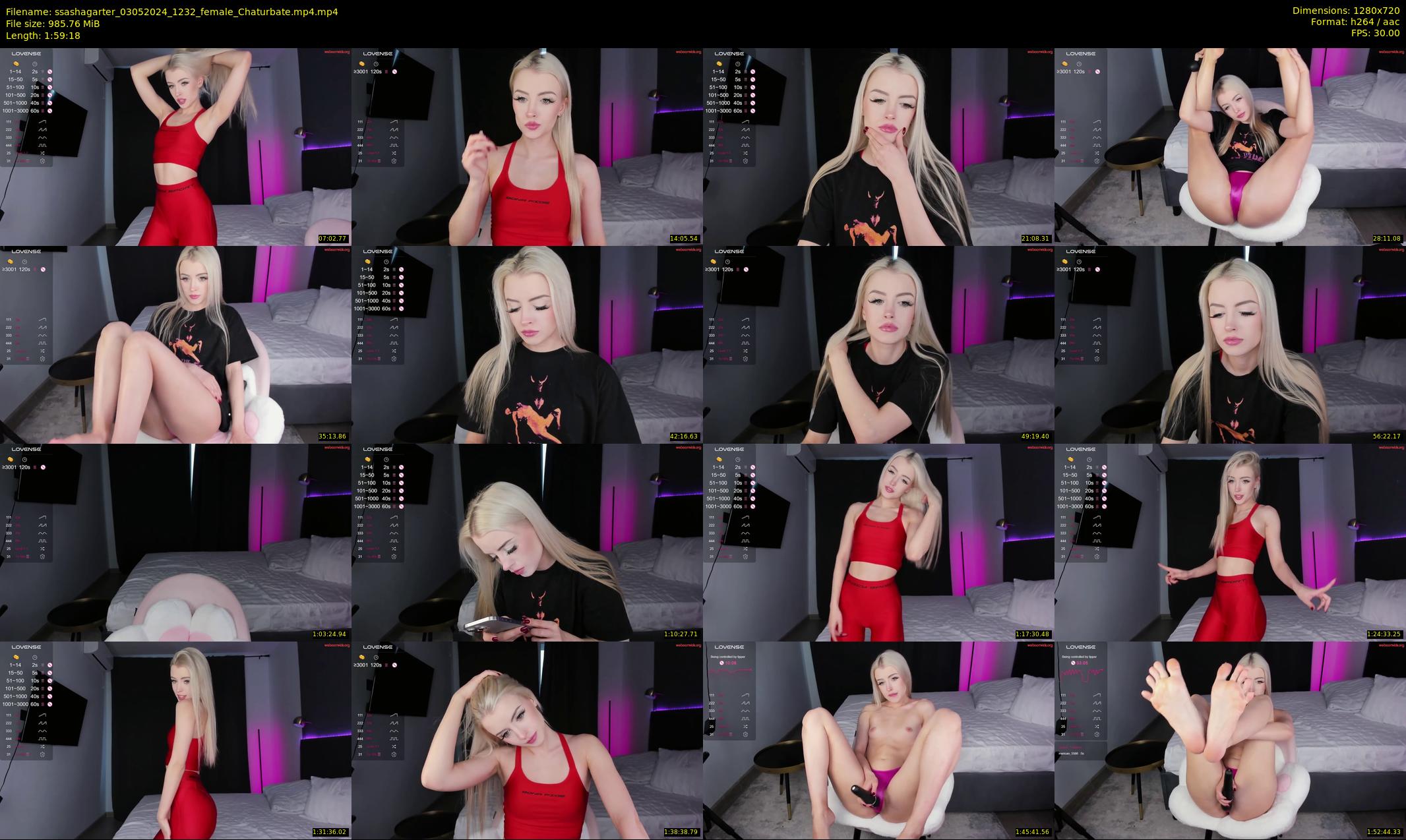 ssashagarter — 120 minute Chaturbate female cam show recording, 720p, May 3, 2024