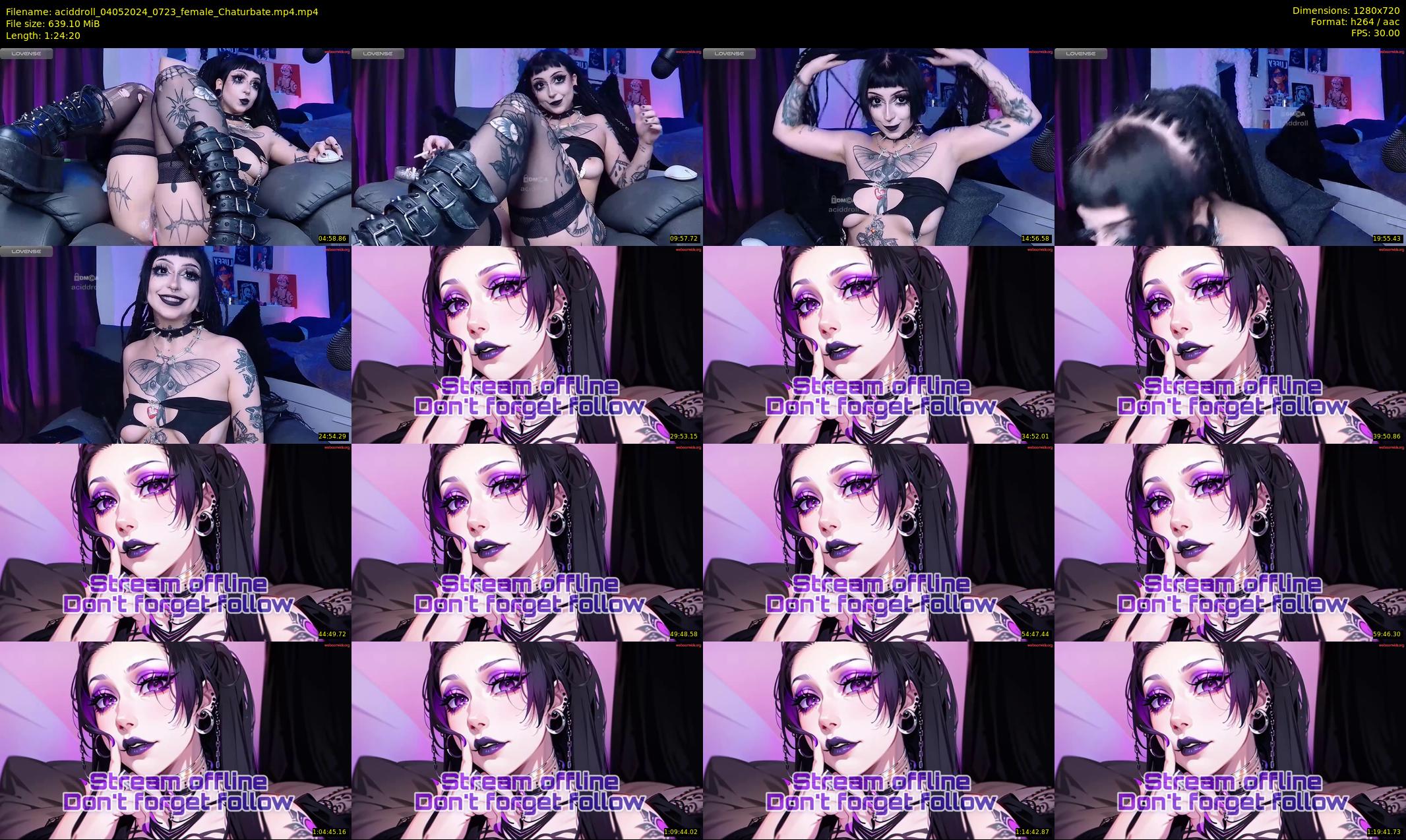 aciddroll — 85 minute Chaturbate female cam show recording, 720p, May 4, 2024