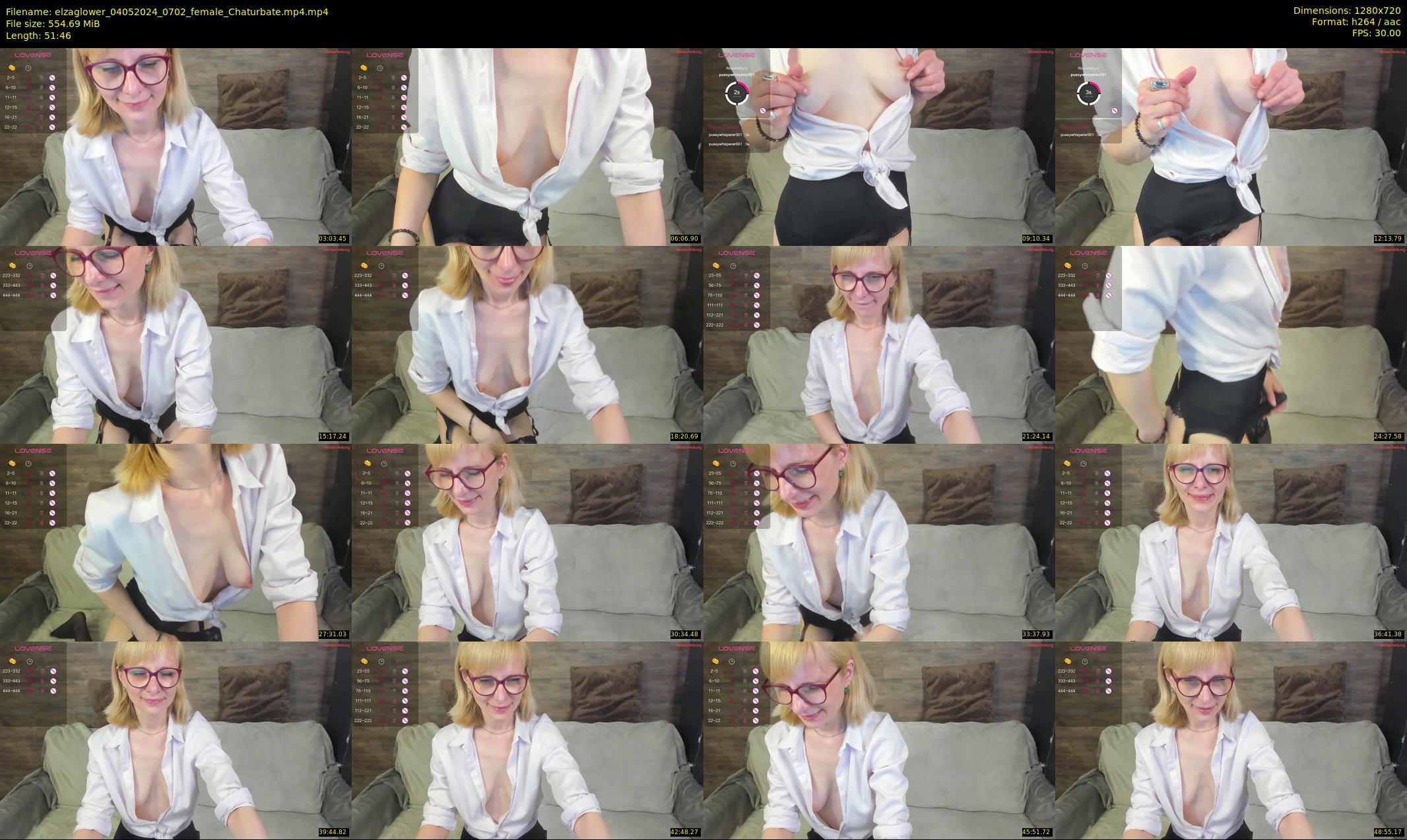 elzaglower — 52 minute Chaturbate female cam show recording, 720p, May 4, 2024