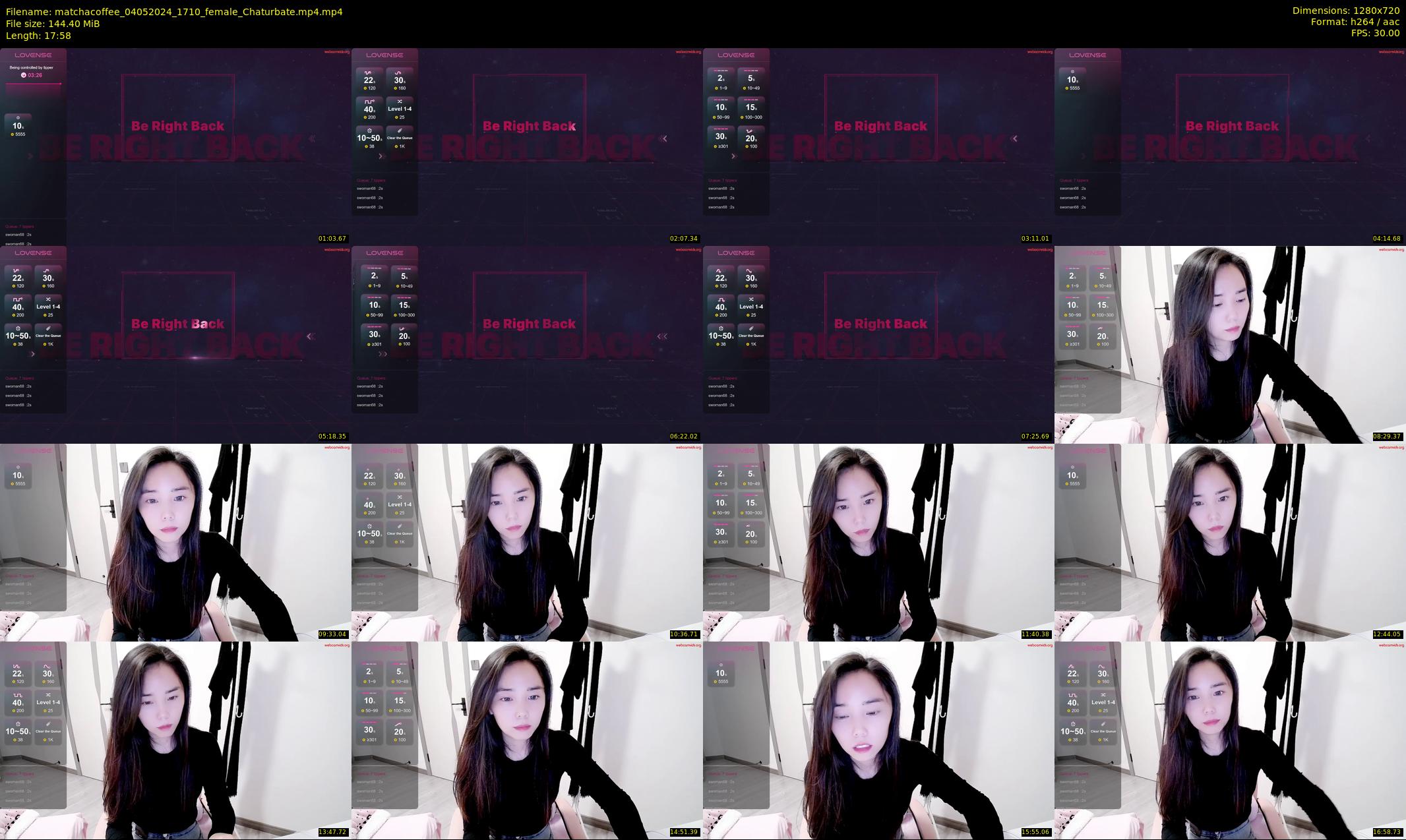 matchacoffee — 18 minute Chaturbate female cam show recording, 720p, May 4, 2024