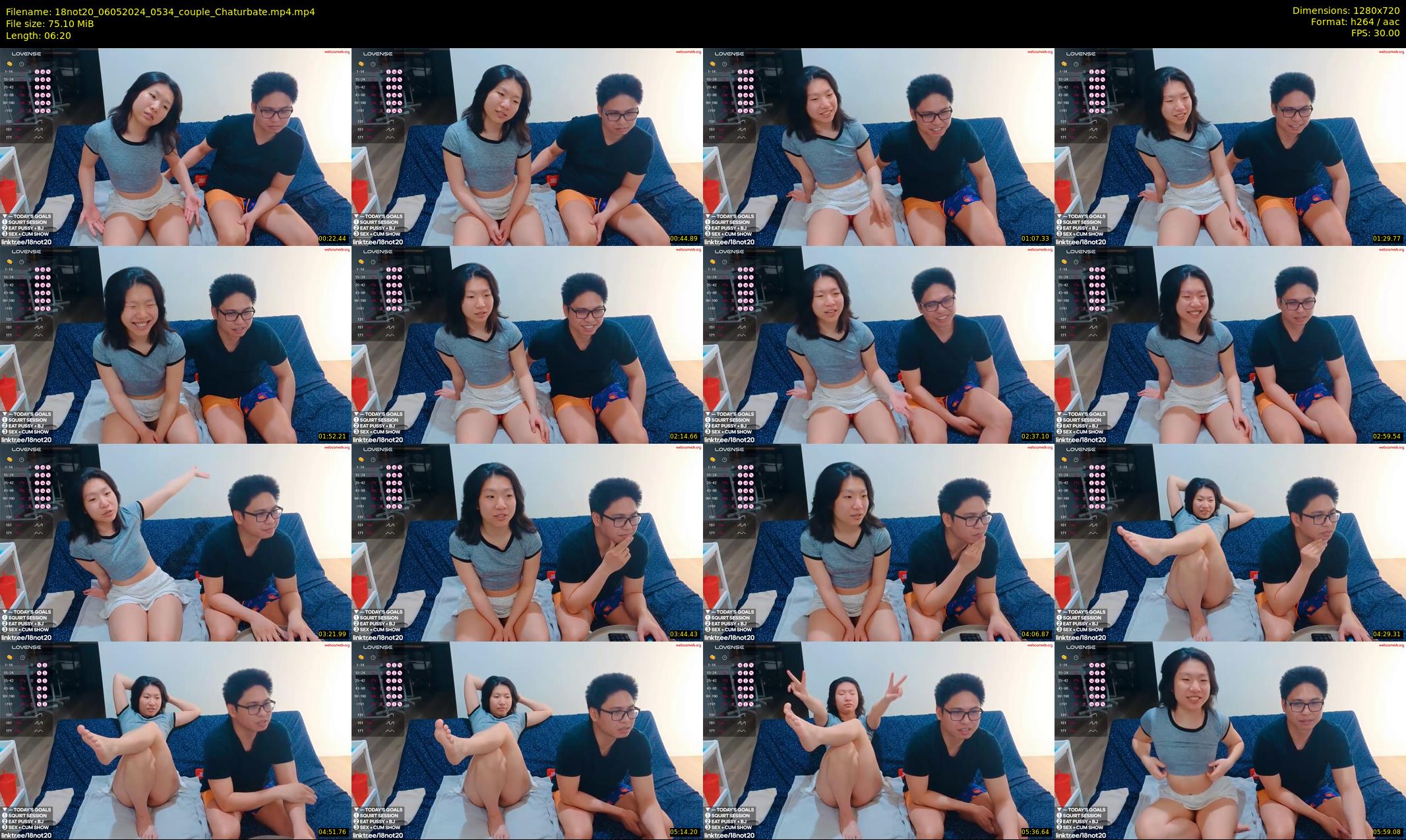 18not20 — 7 minute Chaturbate couple cam show recording, 720p, May 6, 2024