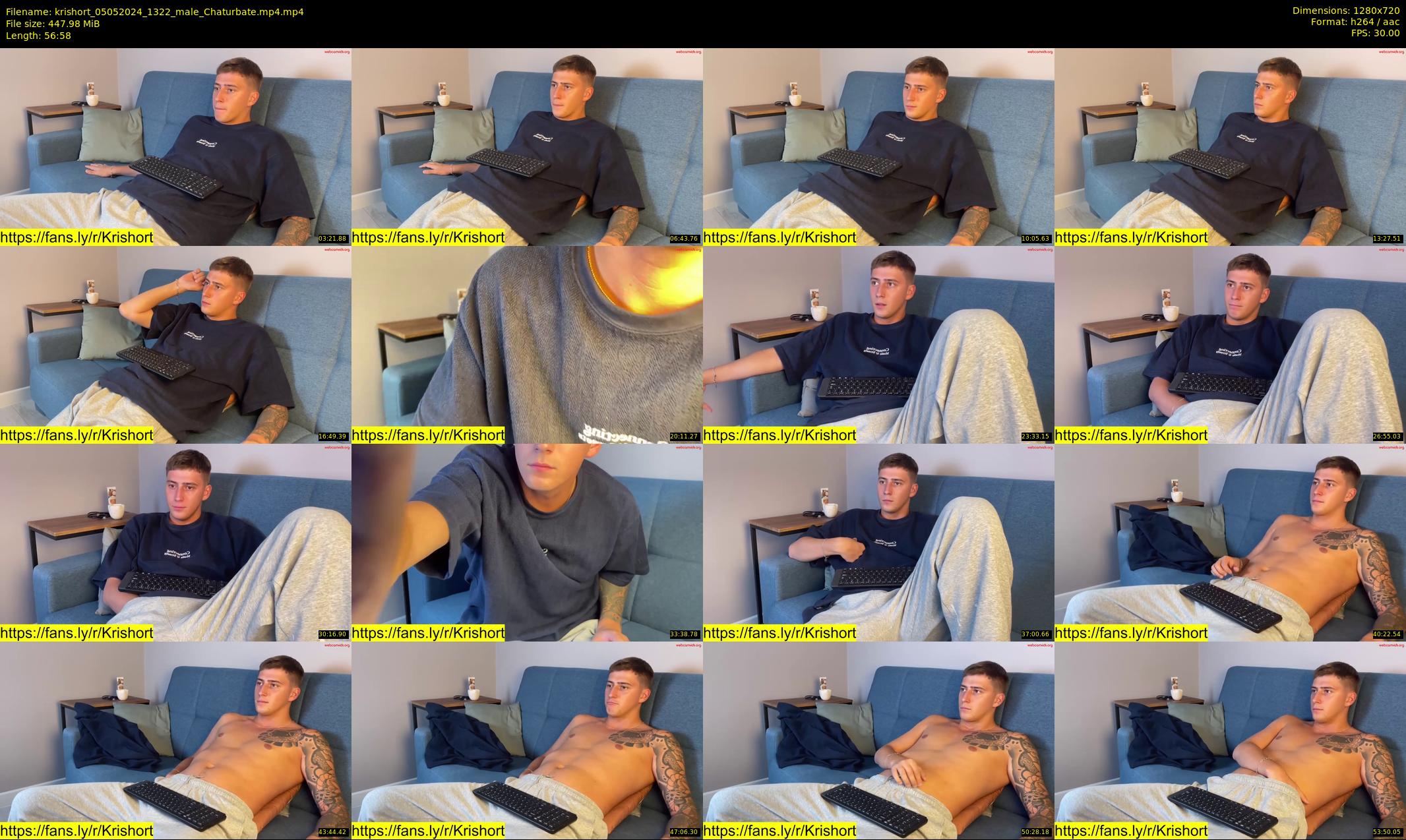 krishort — 57 minute Chaturbate male cam show recording, 720p, May 5, 2024