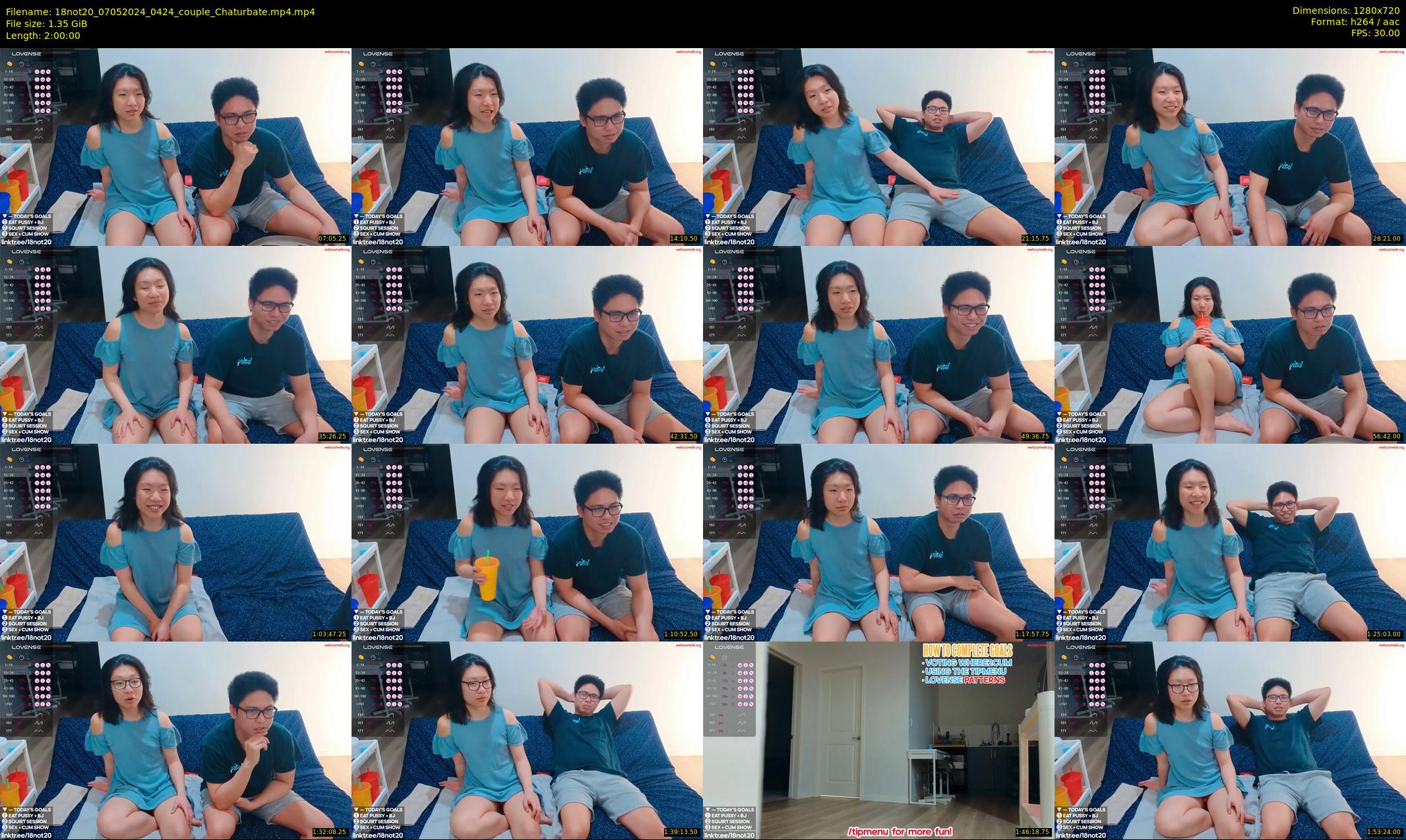18not20 — 120 minute Chaturbate couple cam show recording, 720p, May 7, 2024